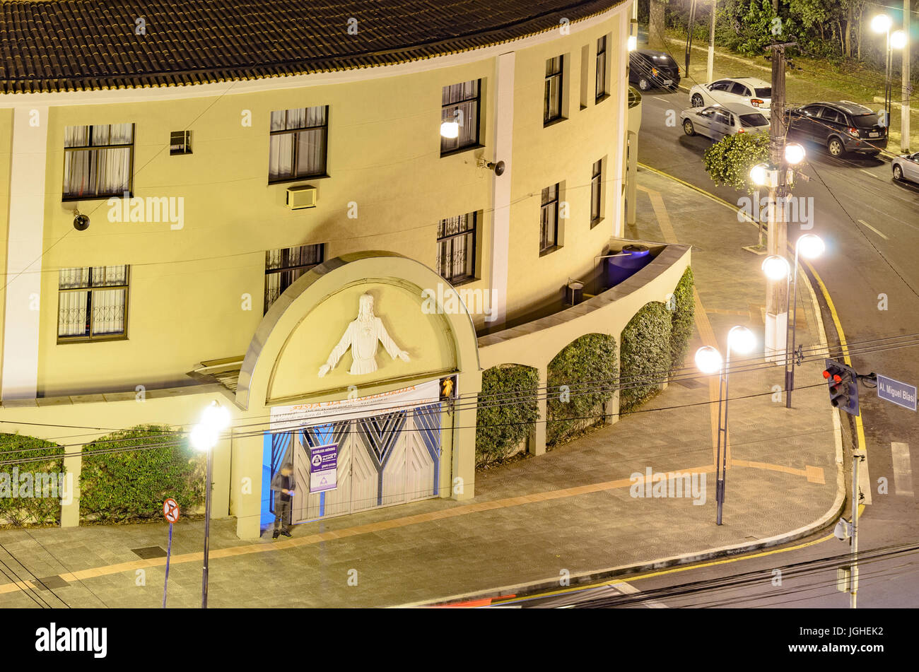 LONDRINA, BRAZIL - APRIL 21, 2017: Church on downtown of Londrina PR called Paroquia Sagrado Coracao de Jesus - Catedral metropolitana de Londrina. Stock Photo