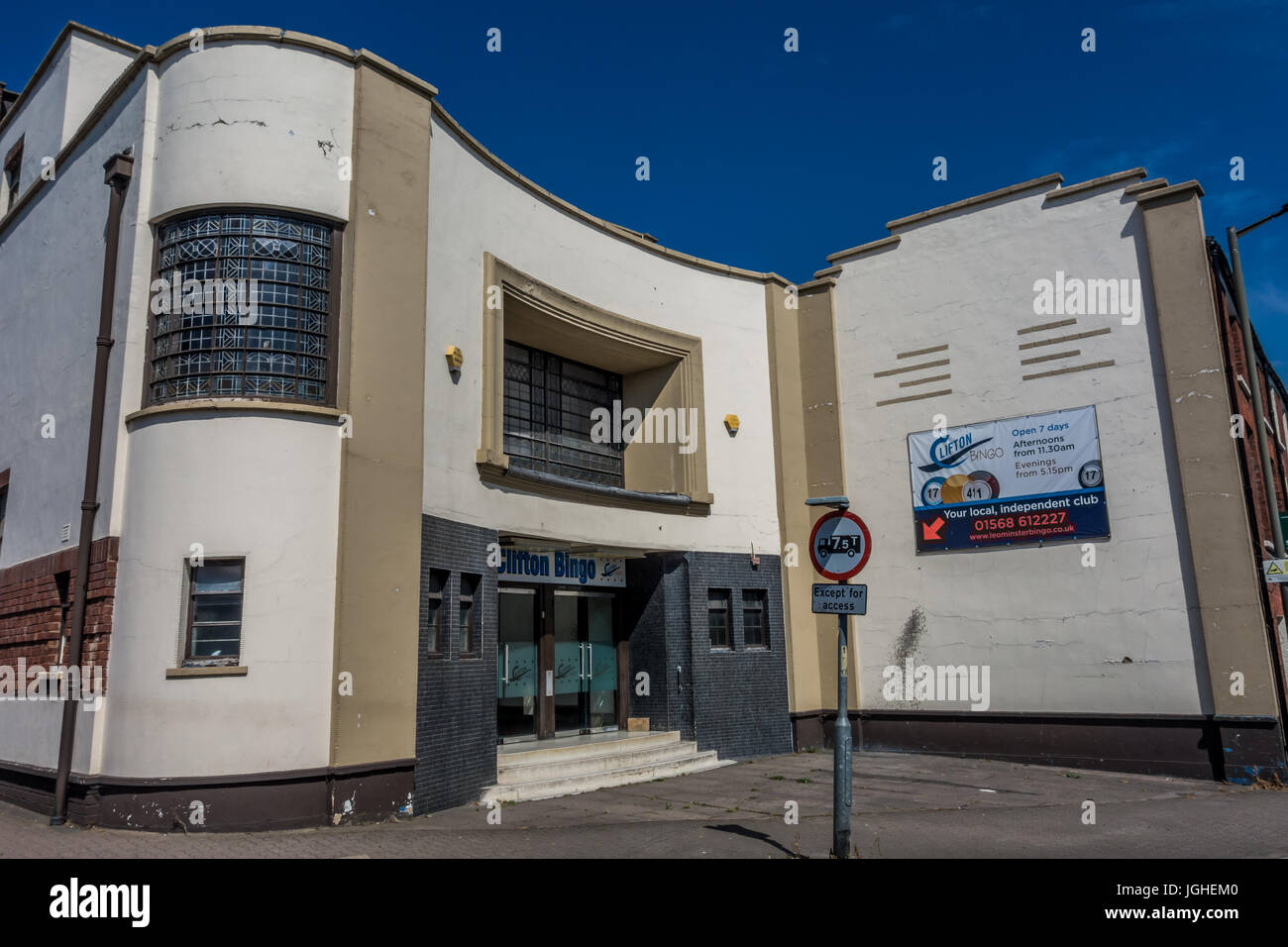 LEOMINSTER, UNITED KINGDOM JULY 6 The exterior of Clifton bingo hall