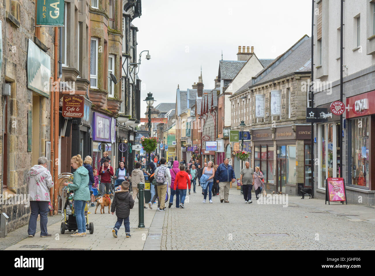 Fort William High Street and town centre, Highland, Scotland, UK Stock