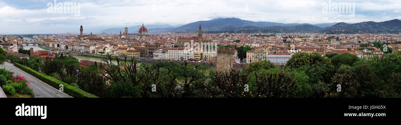 Southern veiw of Florence from Abbazia di San Miniato al Monte Stock ...