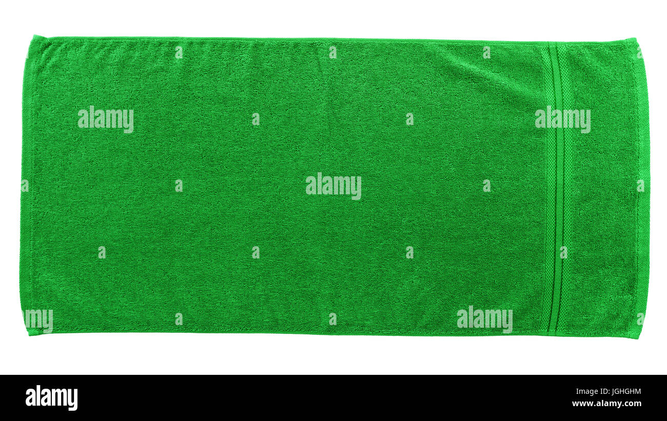 Green beach towel isolated on white background Stock Photo Alamy