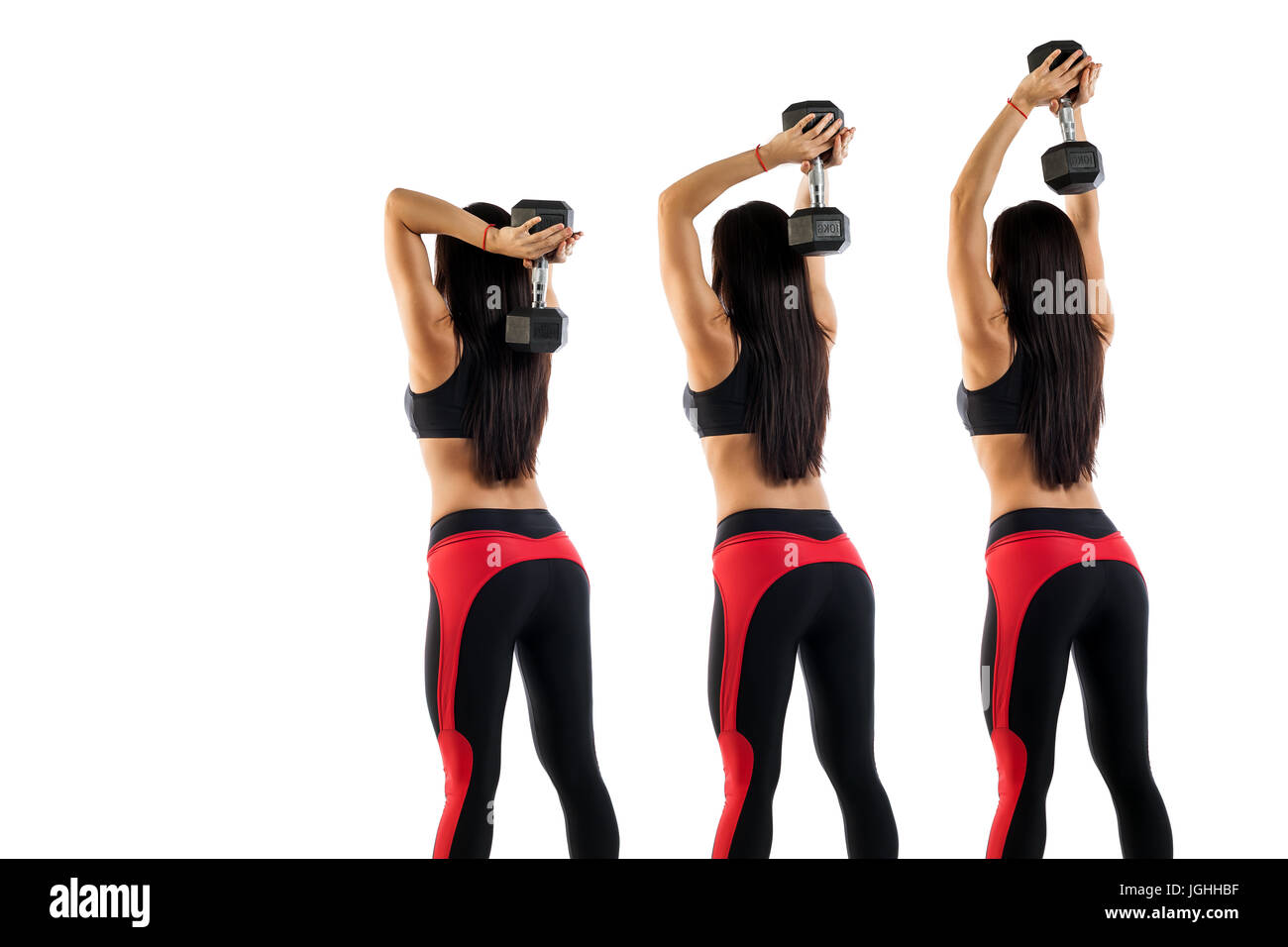 Example exercises with dumbbells, exercise on the triceps. Slim ...