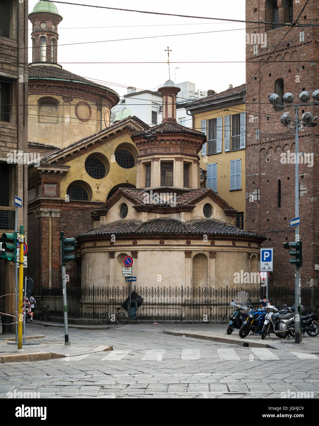 Milan. Italy. 9th century Sacellum of San Satiro adjoining the church of Santa Maria presso San Satiro. Stock Photo