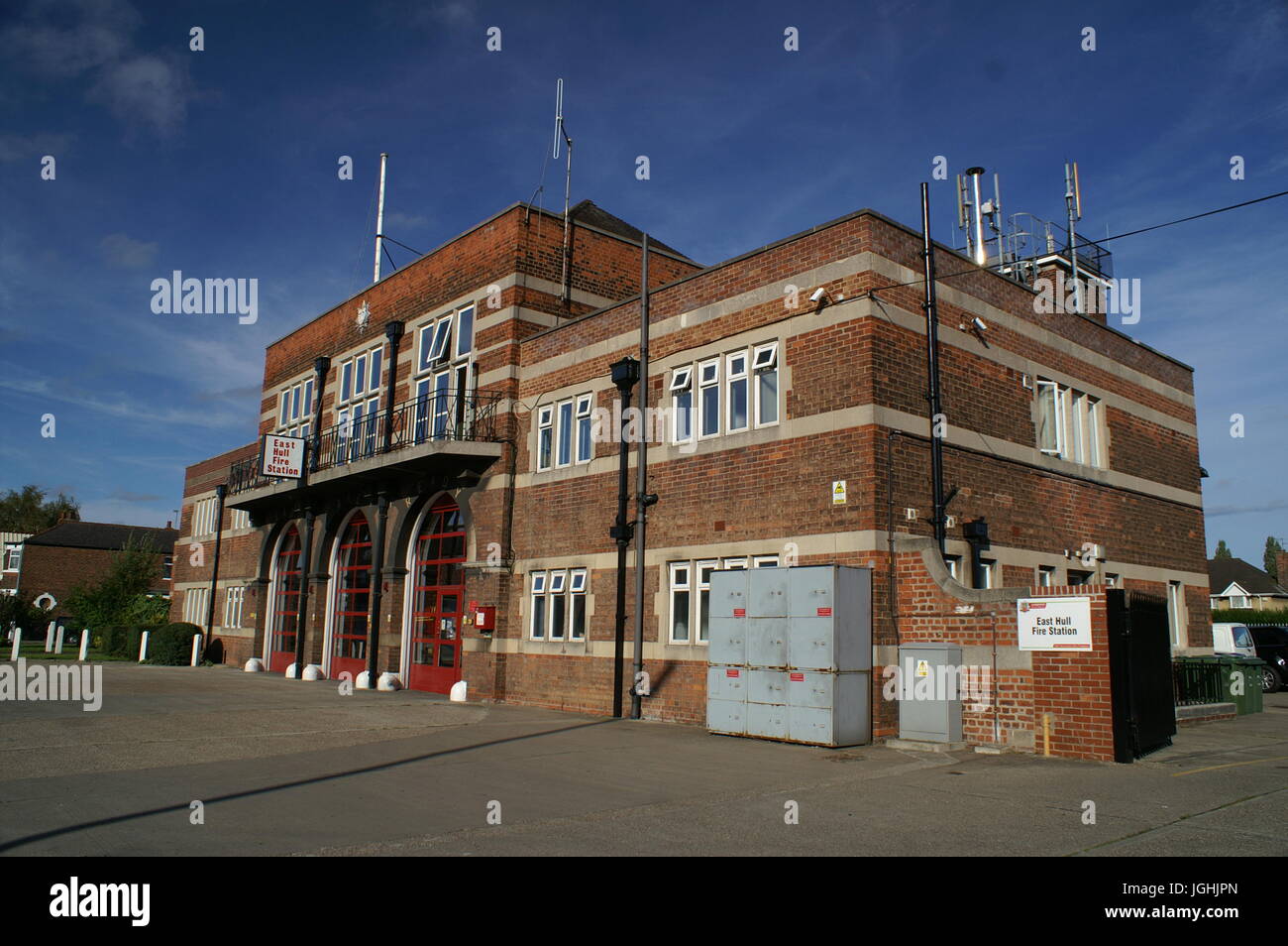 1932 pre war city fire station in the snow, Southcoates Lane, east hull