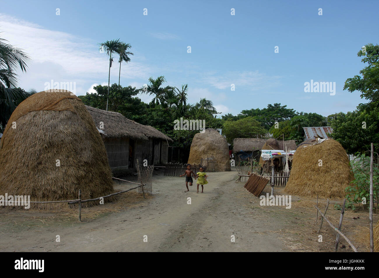 Rural house at Jalalpur at Mohonganj of Netrokona district. Netrokona, Bangladesh. Stock Photo