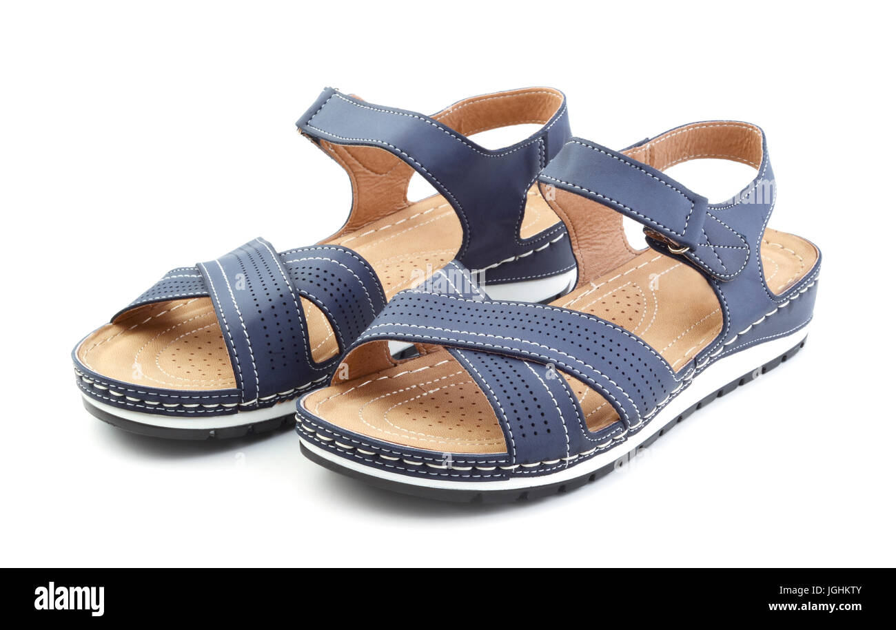 Female summer shoes isolated on white background Stock Photo - Alamy