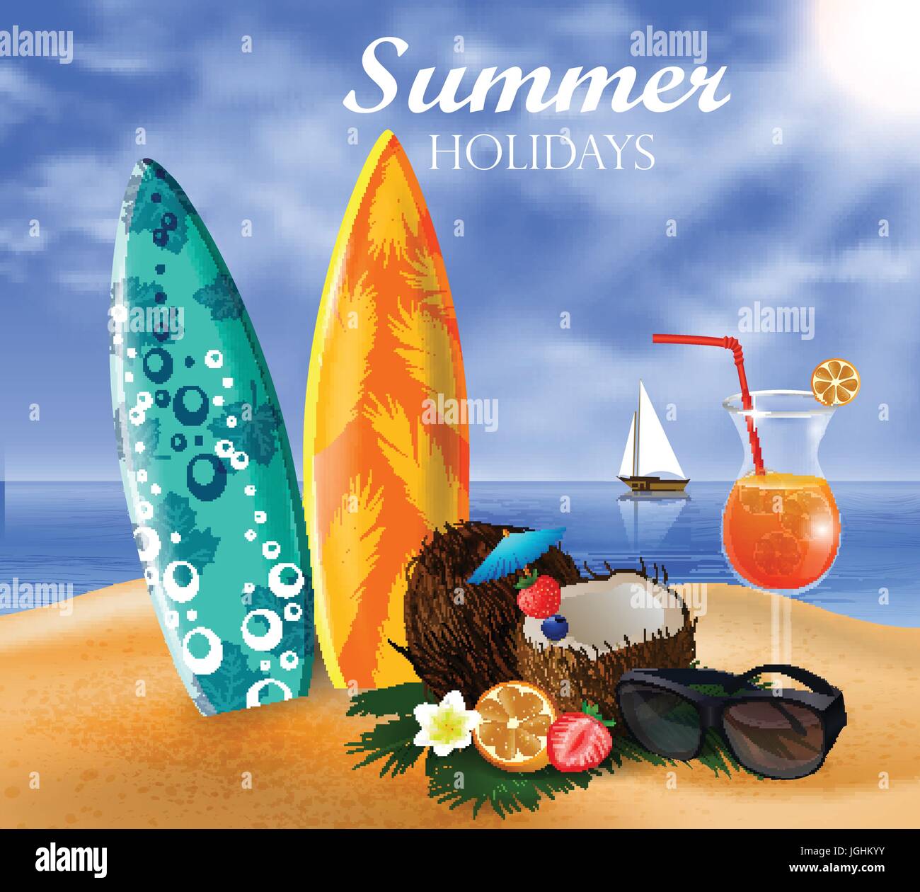 Exotic coconut cocktail Stock Vector Image & Art - Alamy
