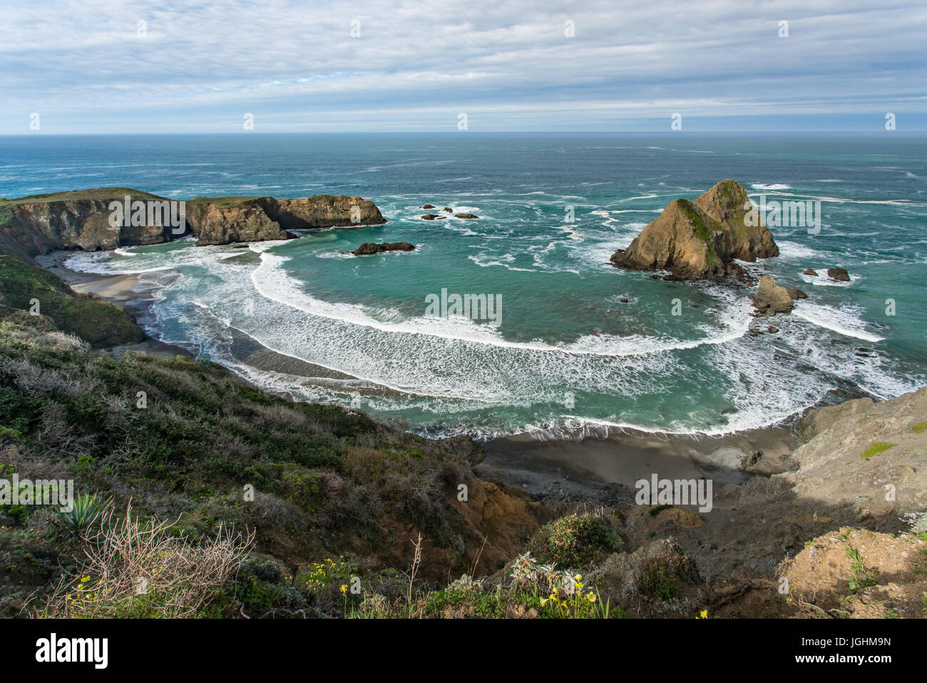 Northern California coastline along the Pacific Coast Highway Stock Photo