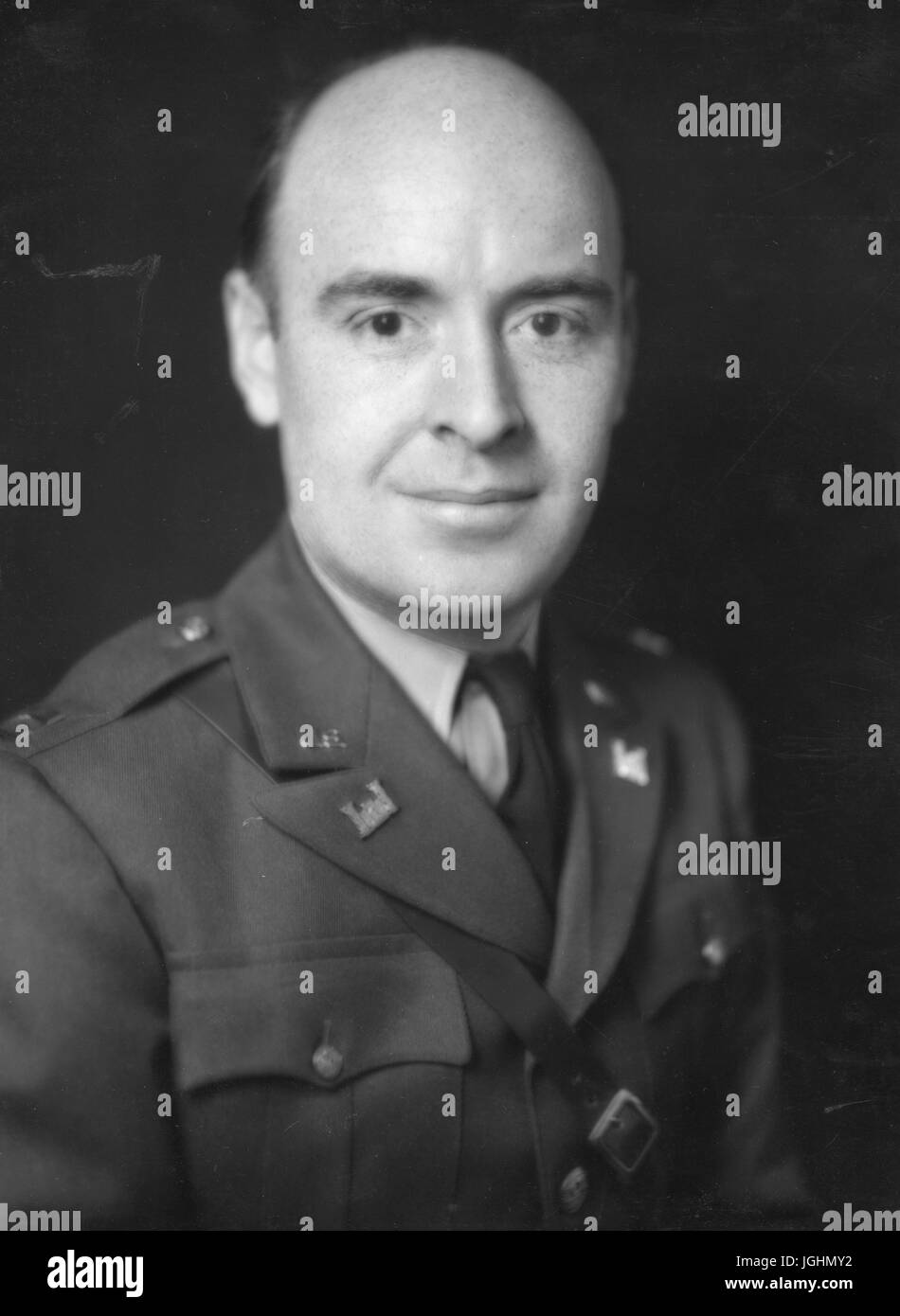 Portrait of Frank H. Forney, Colonel in the US Army's Engineering Corps, in uniform, 1940. Stock Photo
