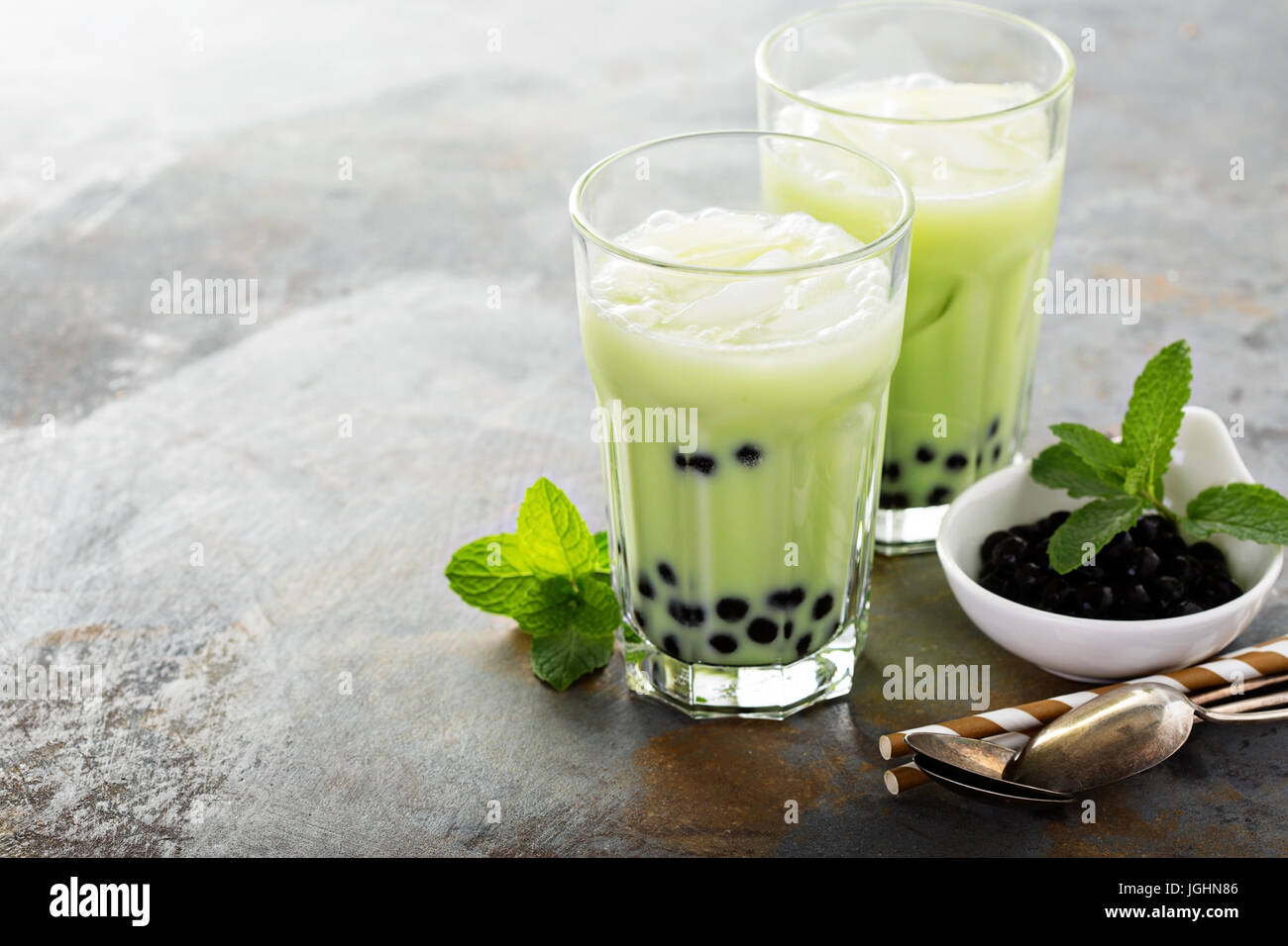 Matcha bubble tea Stock Photo Alamy