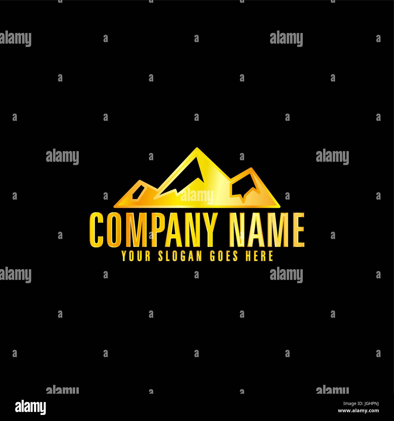 Golden Mountain Emblem Stock Vector Image & Art - Alamy
