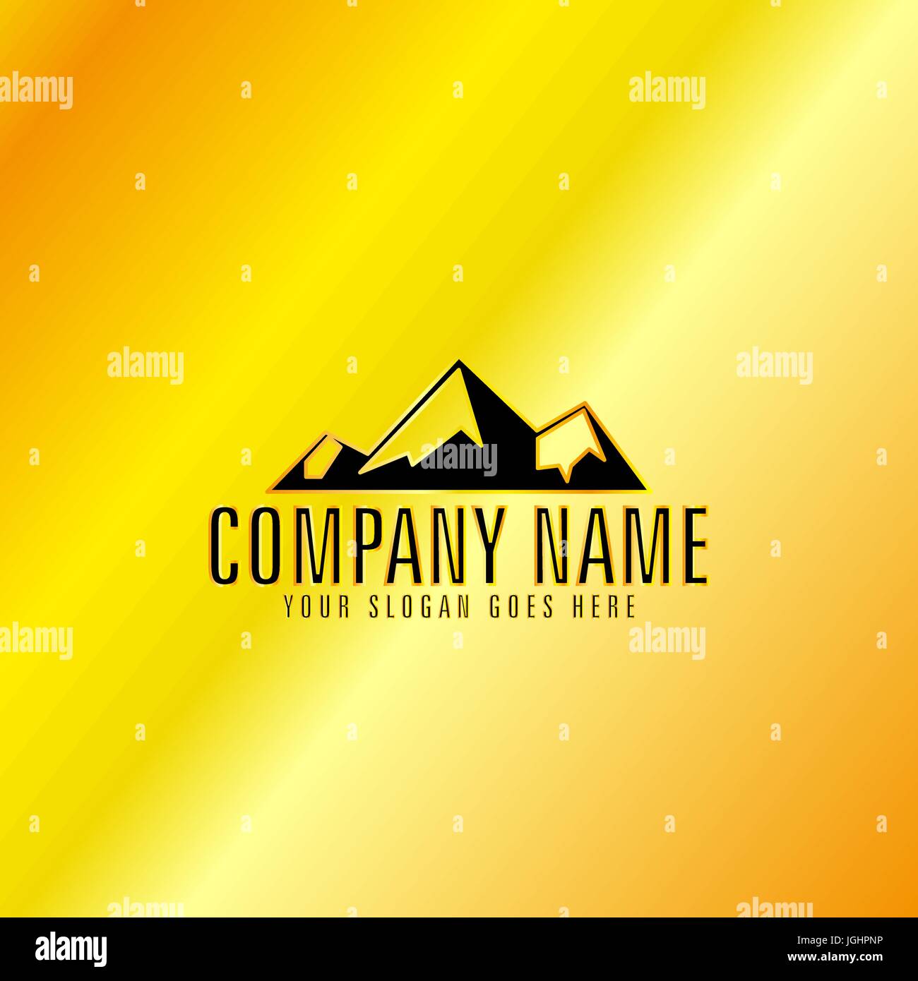 Golden Mountain Emblem Stock Vector Image & Art - Alamy