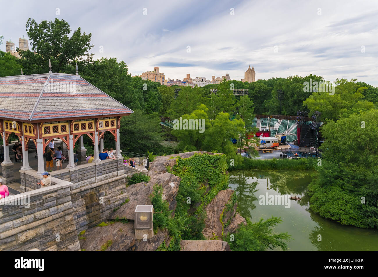 View from inside Belvedere Castle in New York Stock Photo