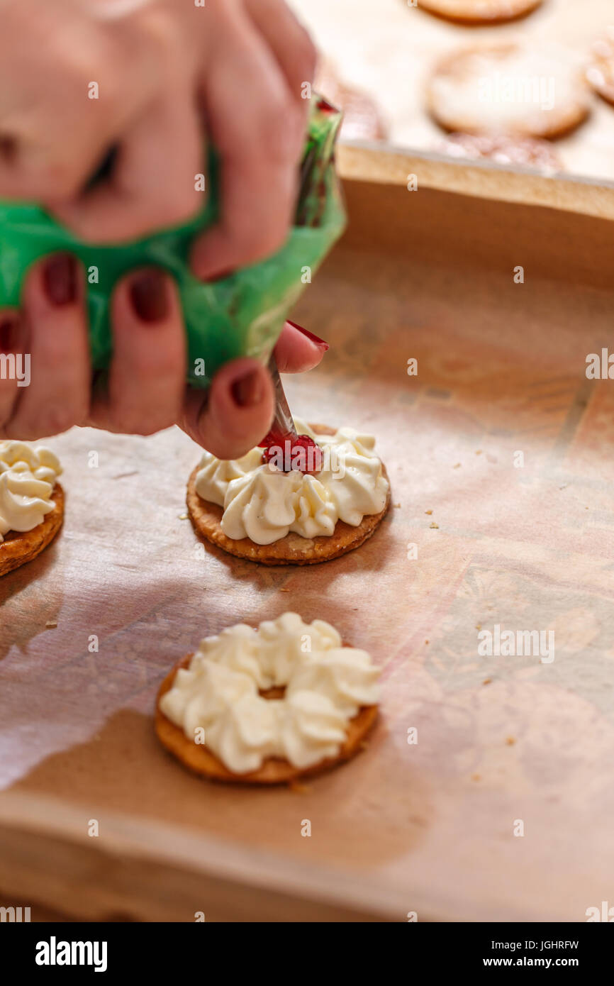 pastry chef is decorating