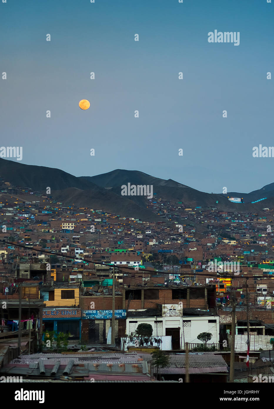 Cityscape of Villa el Salvador in Peru Stock Photo
