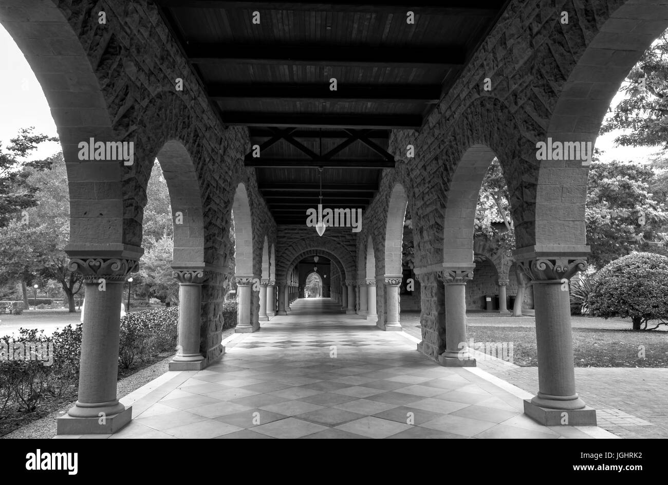 The architectures of the Stanford University campus in Palo Alto, California, USA Stock Photo