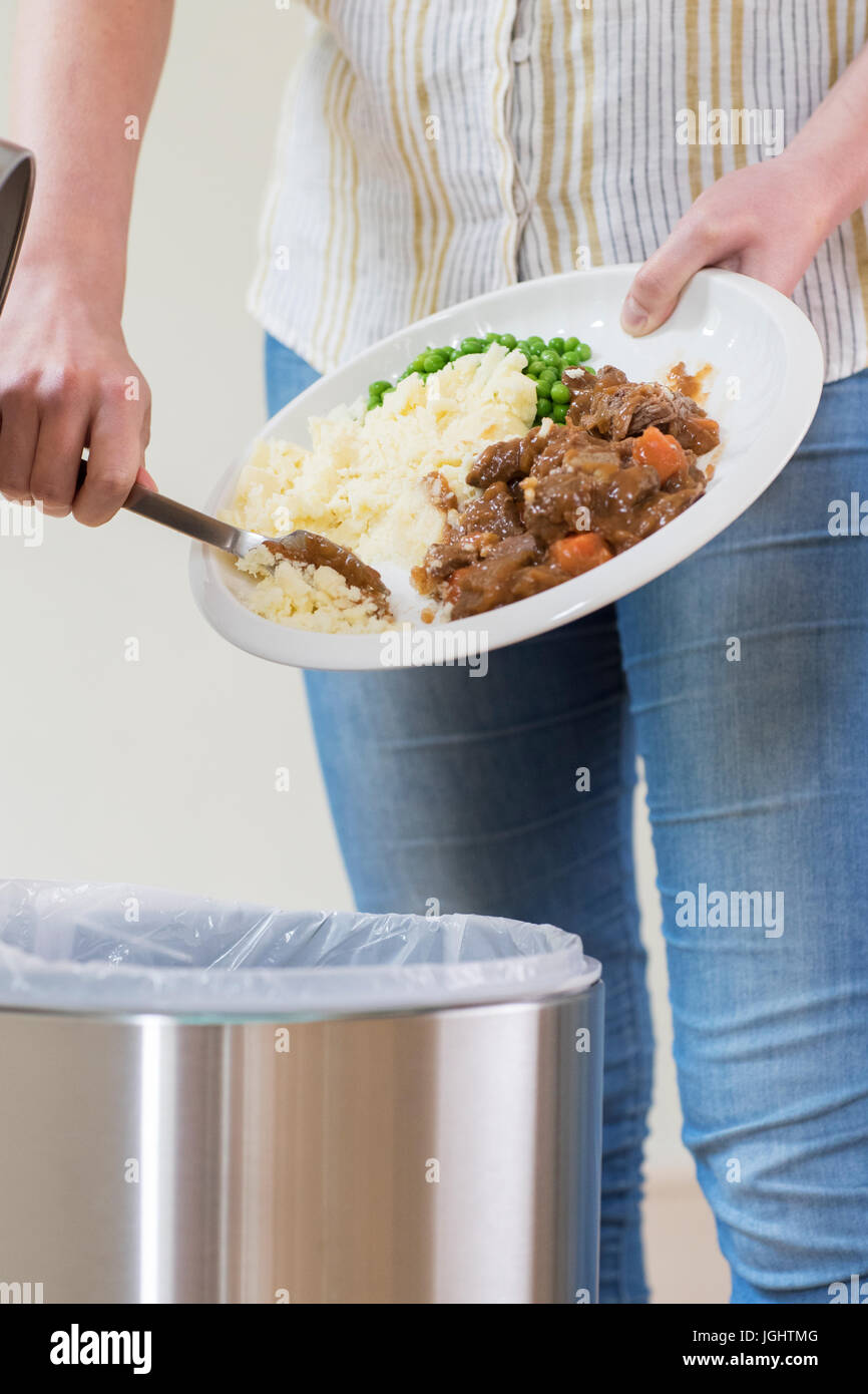 Food Waste Bin Plate Stock Photos & Food Waste Bin Plate Stock Images