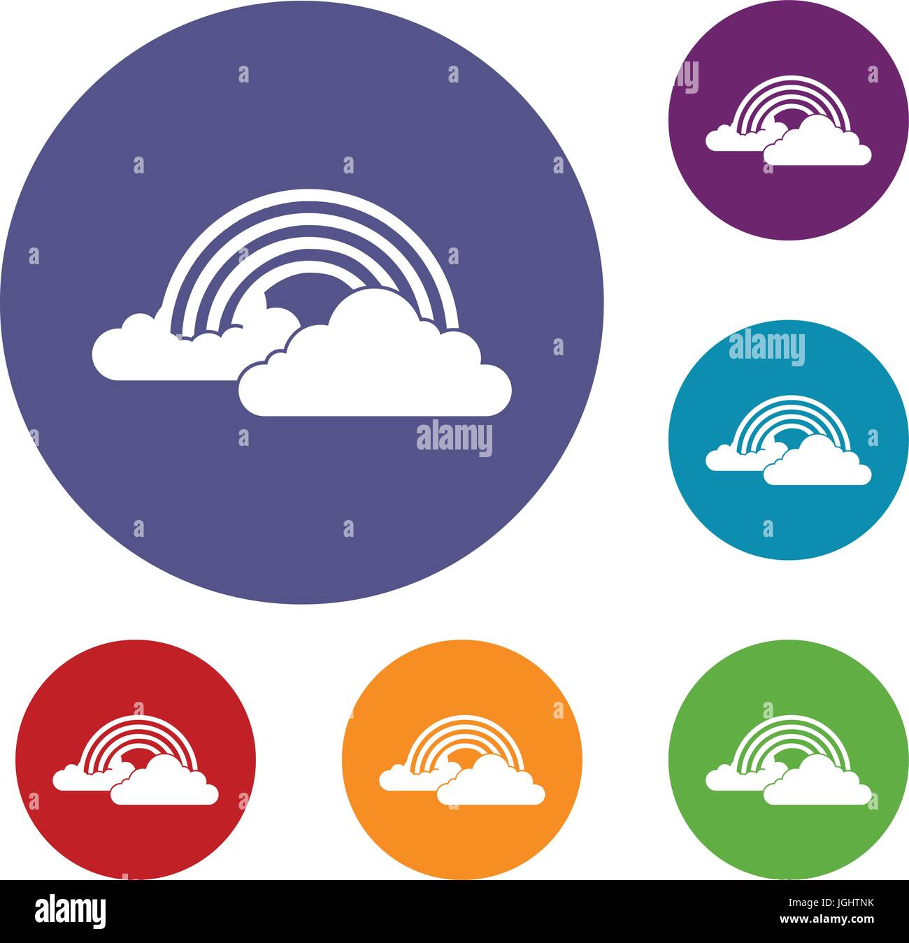 Rainbow and clouds icons set Stock Vector Image & Art - Alamy