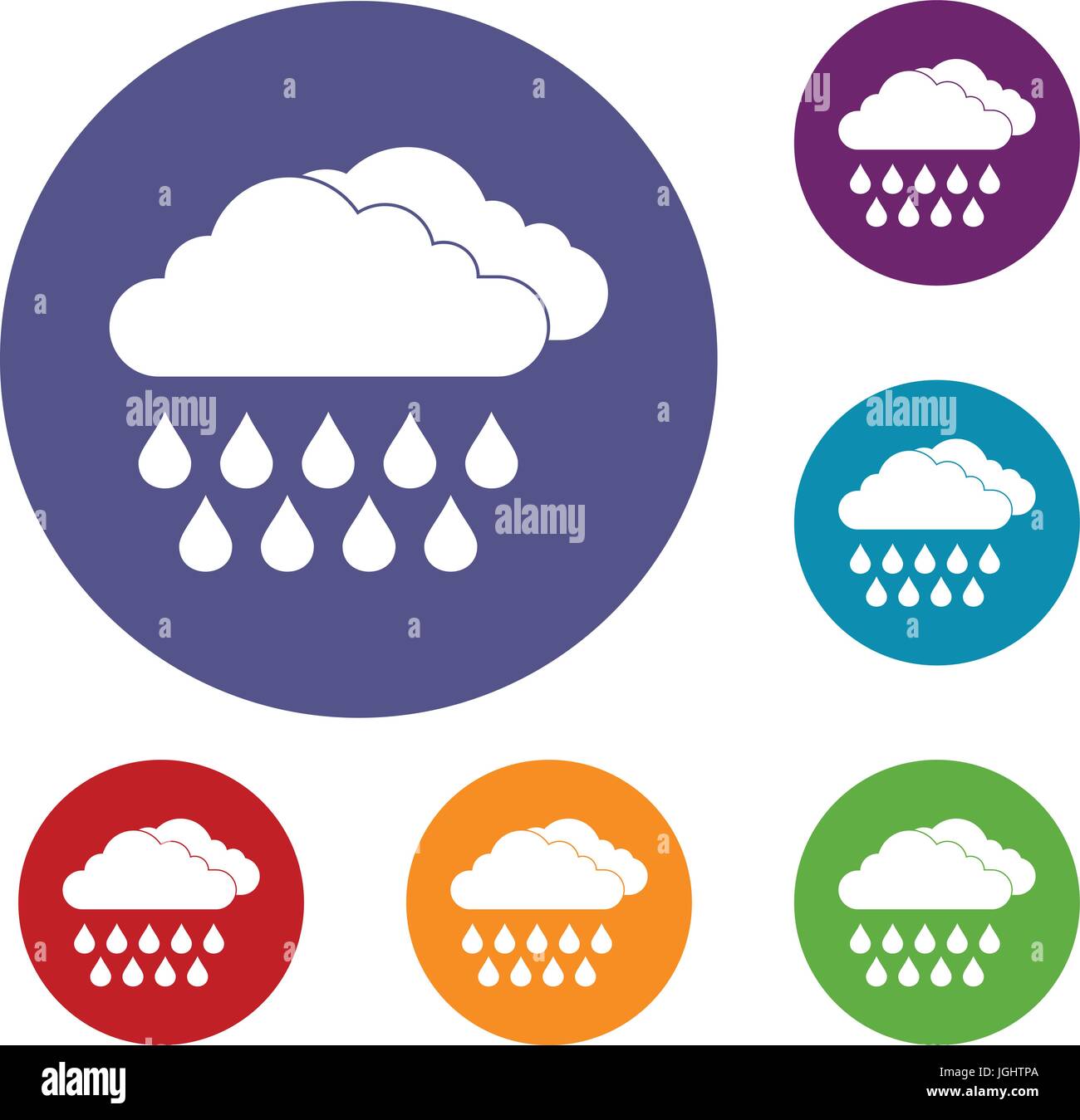 Cloud and rain icons set Stock Vector Image & Art - Alamy