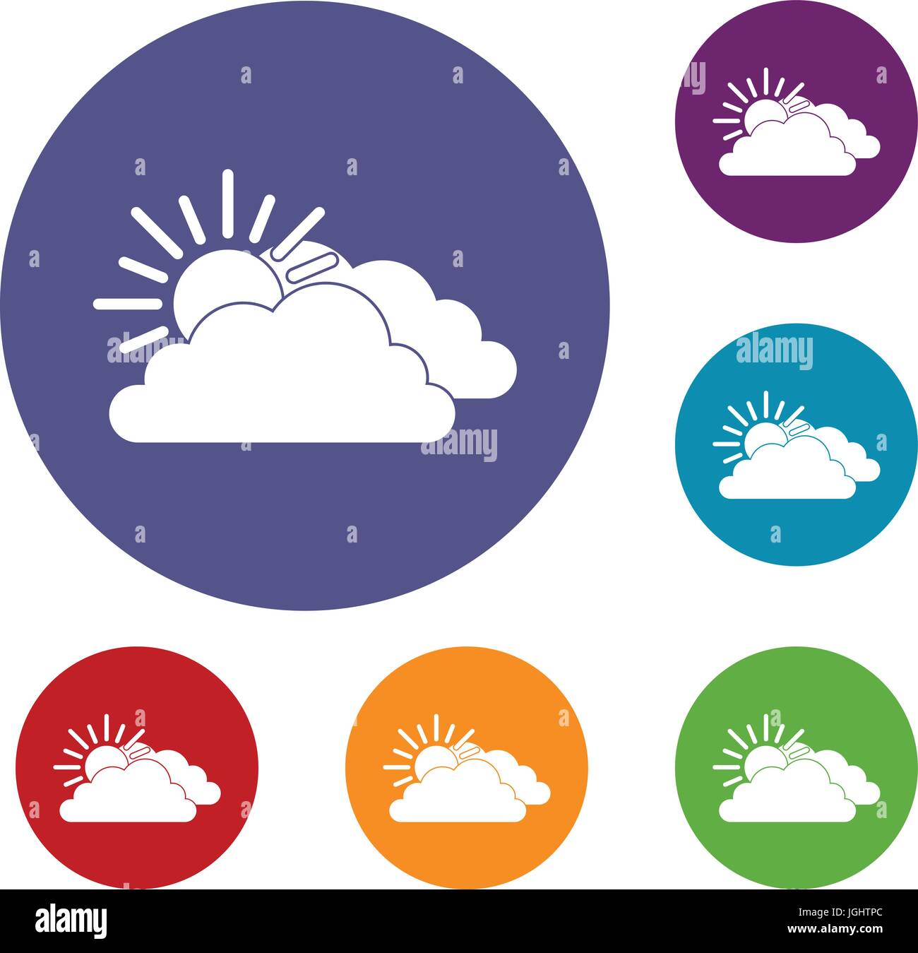 Sun and cloud icons set Stock Vector Image & Art - Alamy