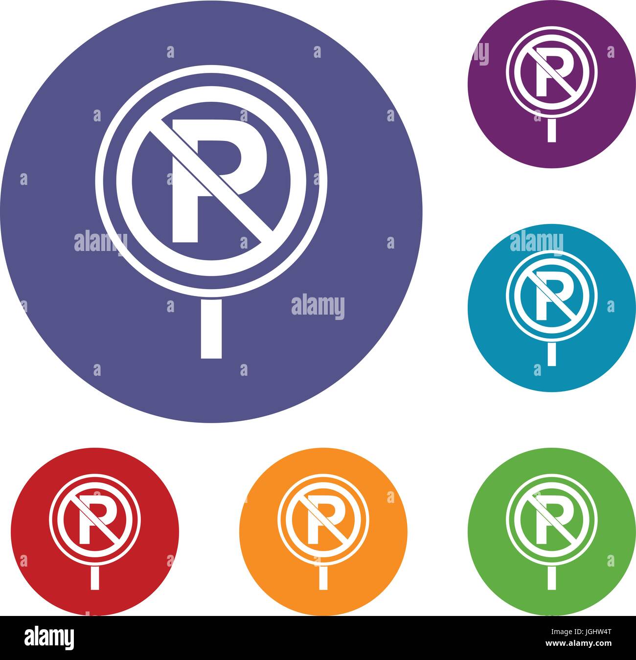 No parking sign icons set Stock Vector Image & Art - Alamy