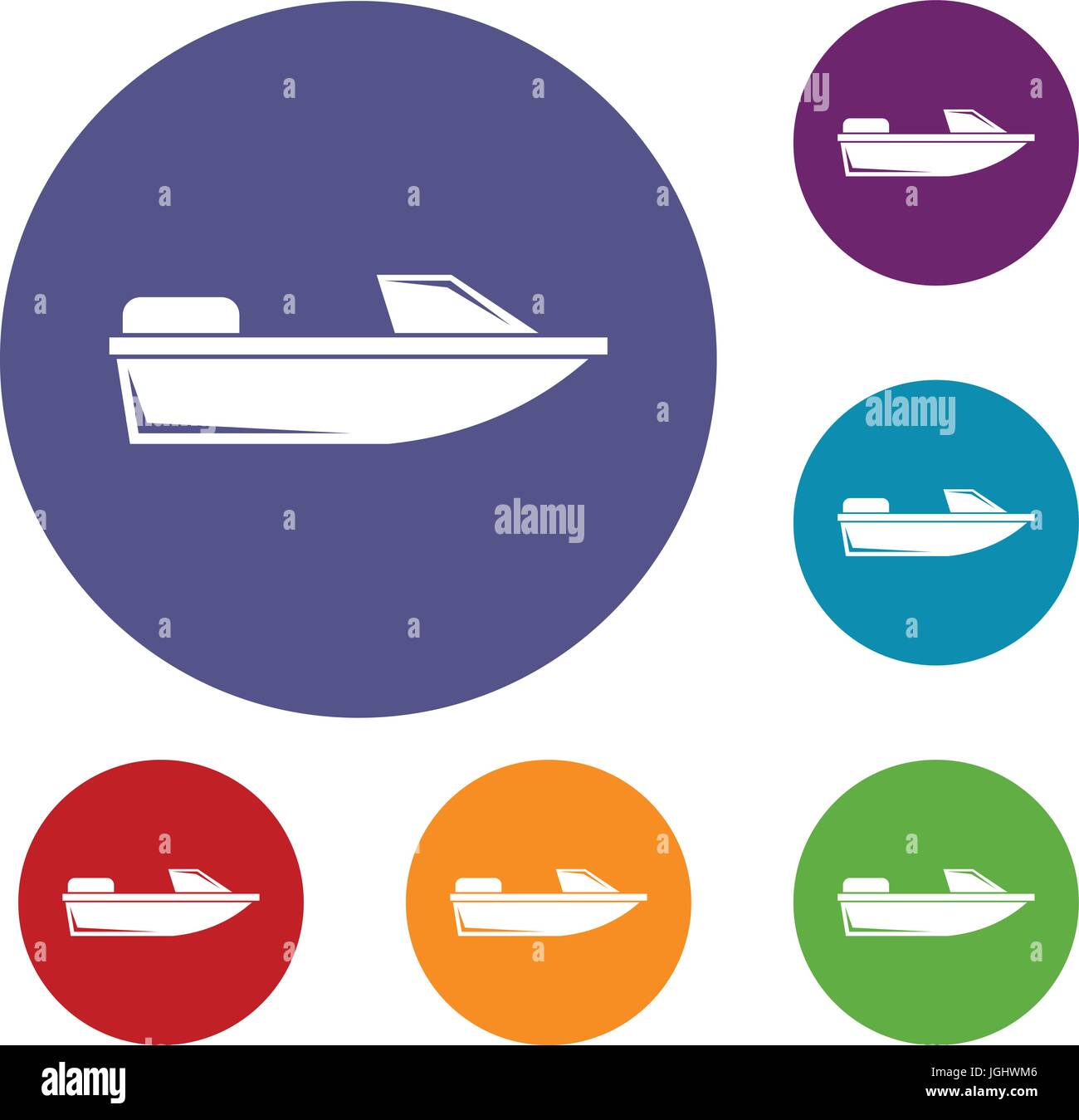 Sports powerboat icons set Stock Vector Image & Art - Alamy