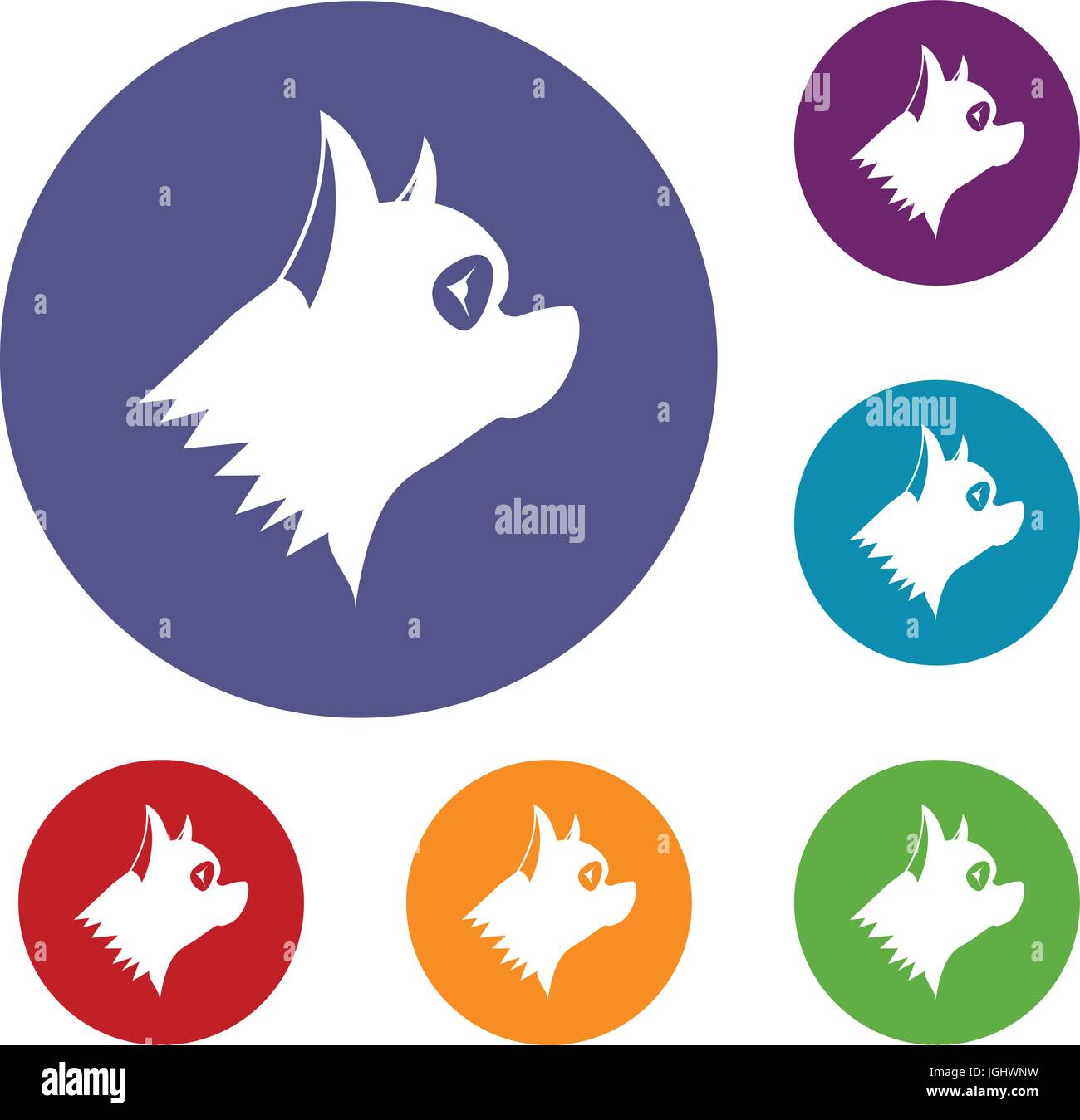 Pinscher dog icons set Stock Vector Image & Art - Alamy