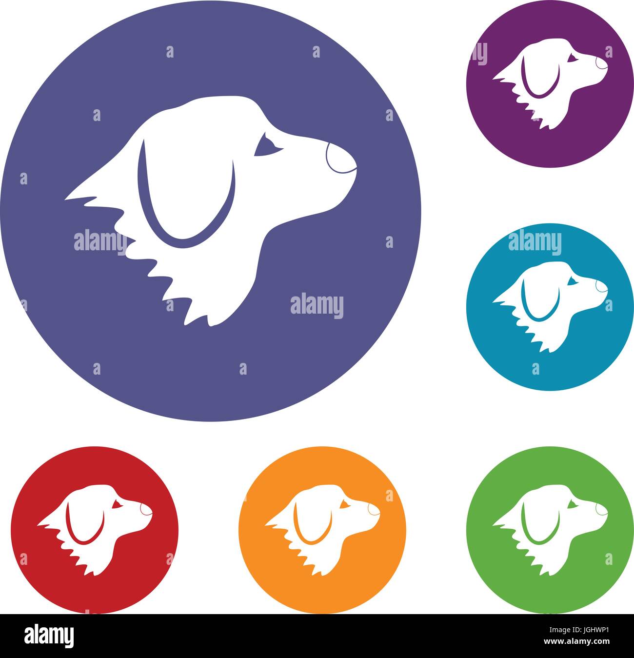 Retriever dog icons set Stock Vector Image & Art - Alamy