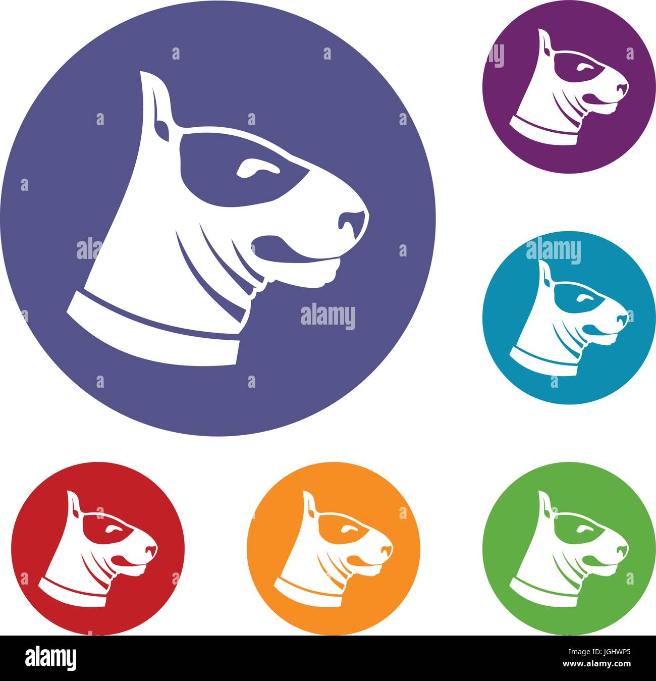 Bull terrier dog icons set Stock Vector Image & Art - Alamy