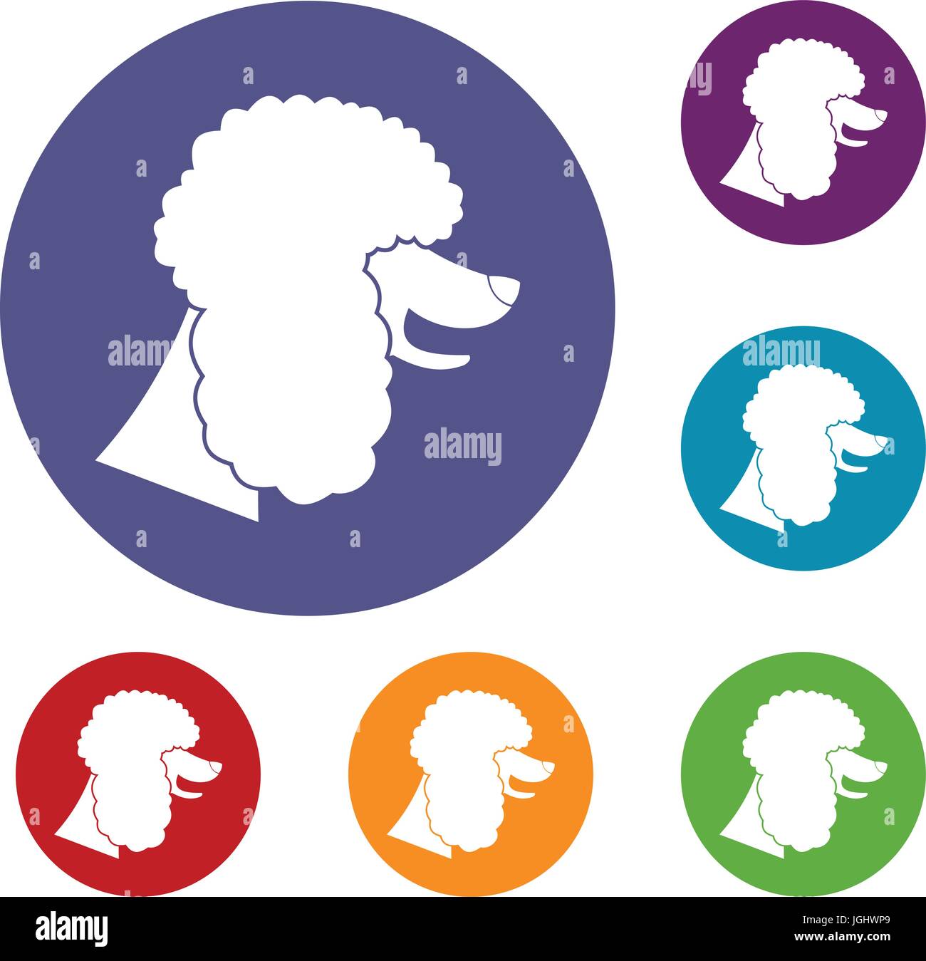 Poodle dog icons set Stock Vector Image & Art - Alamy