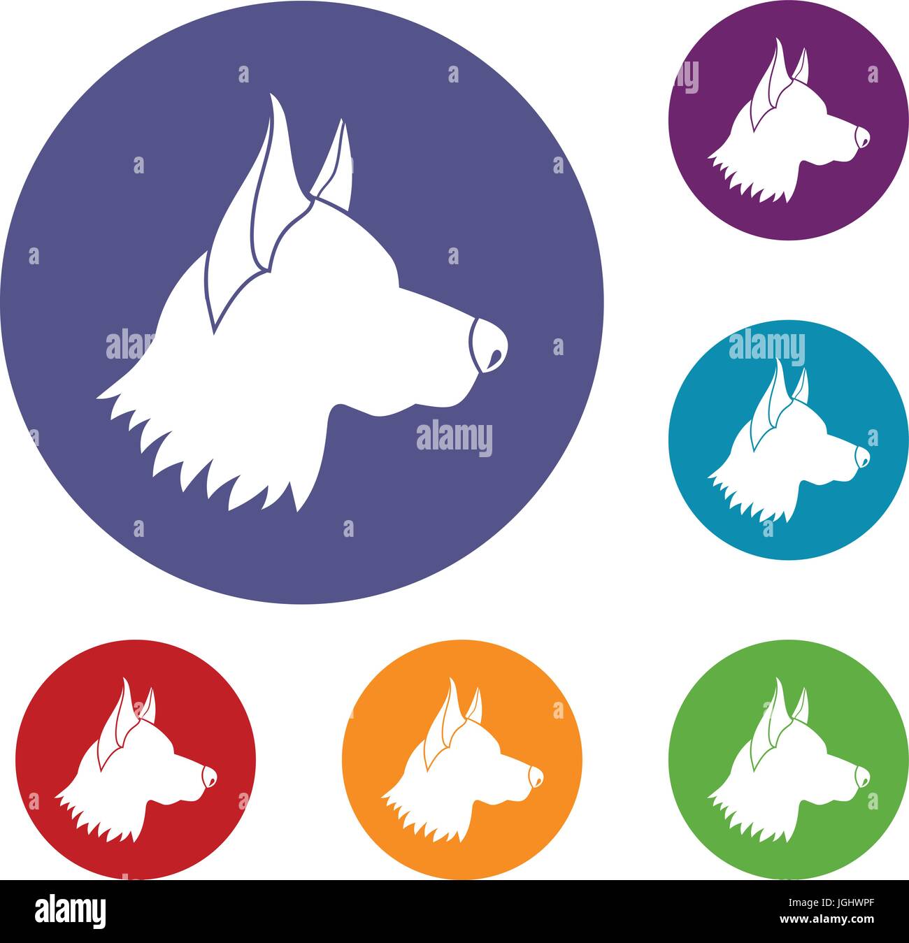Shepherd dog icons set Stock Vector Image & Art - Alamy
