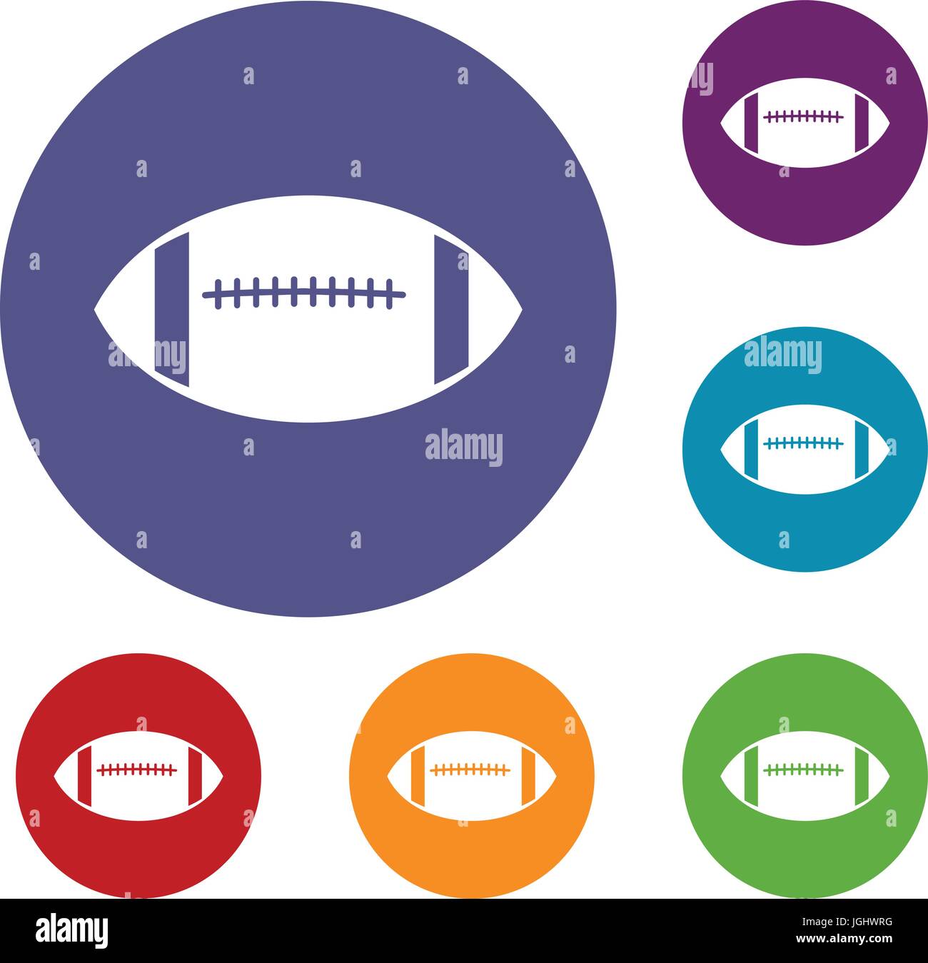 Rugby ball icons set Stock Vector Image & Art - Alamy