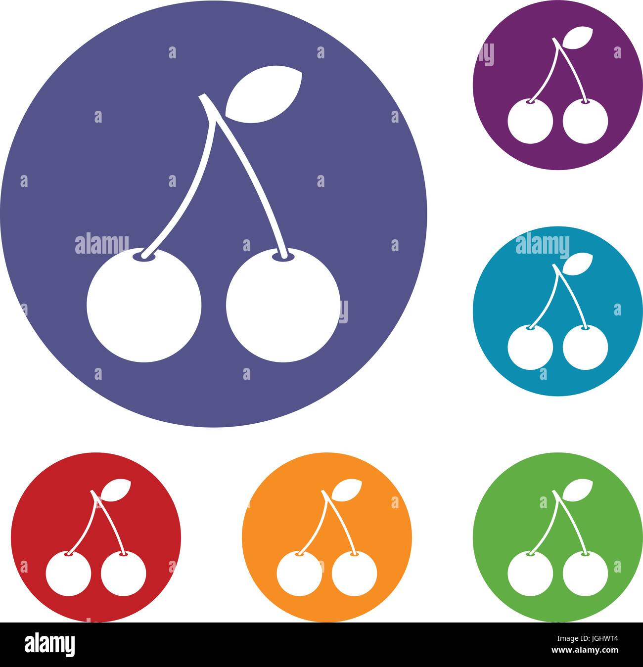 Two ripe cherry berries icons set Stock Vector Image & Art - Alamy