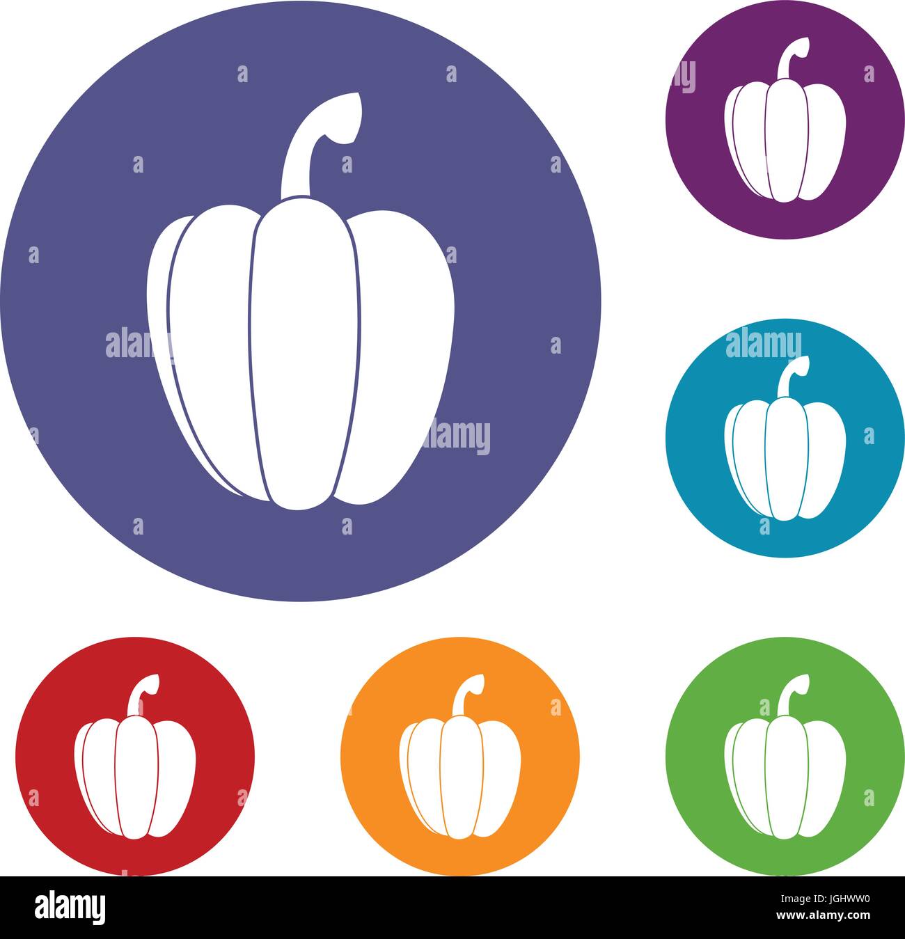 Pepper icons set Stock Vector Image & Art - Alamy