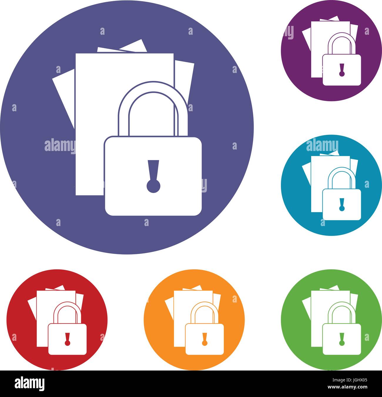 Folders with padlock icons set Stock Vector Image & Art - Alamy
