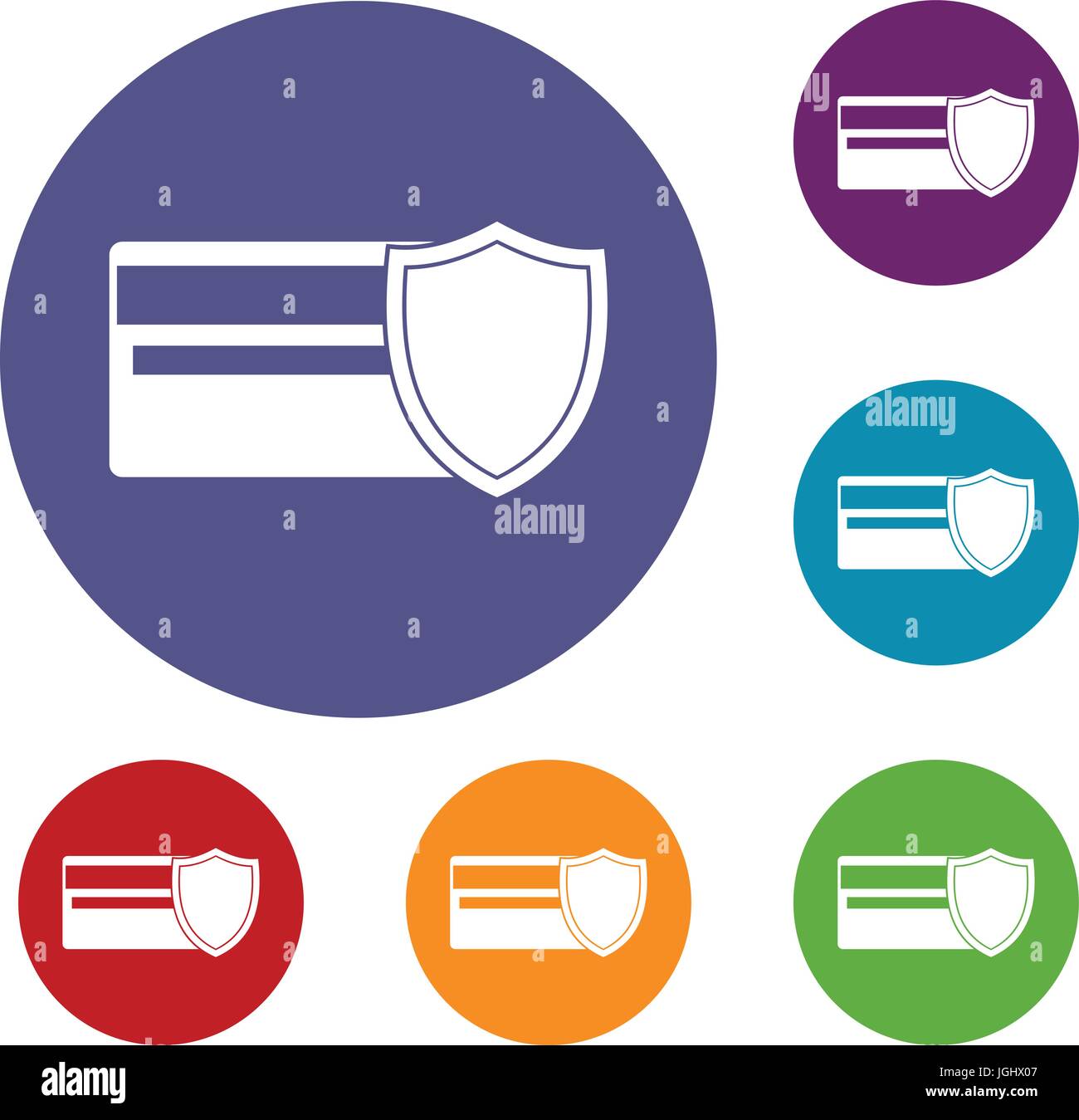 Credit card and shield icons set Stock Vector Image & Art - Alamy