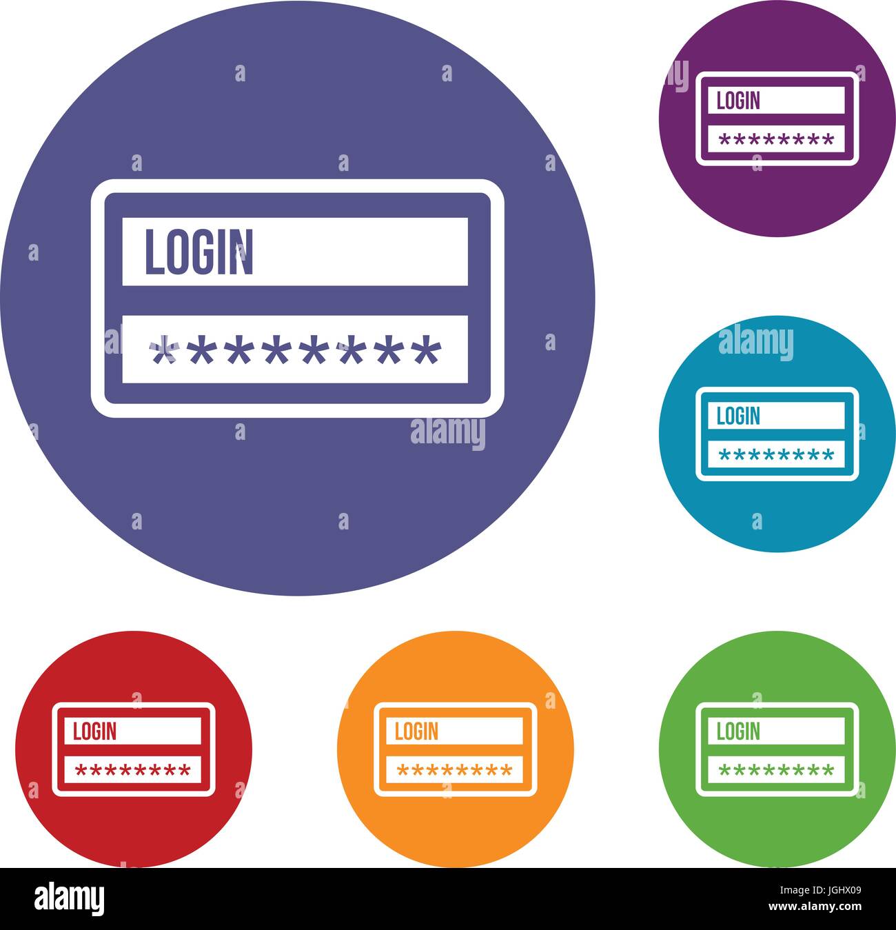Login and password icons set Stock Vector Image & Art - Alamy