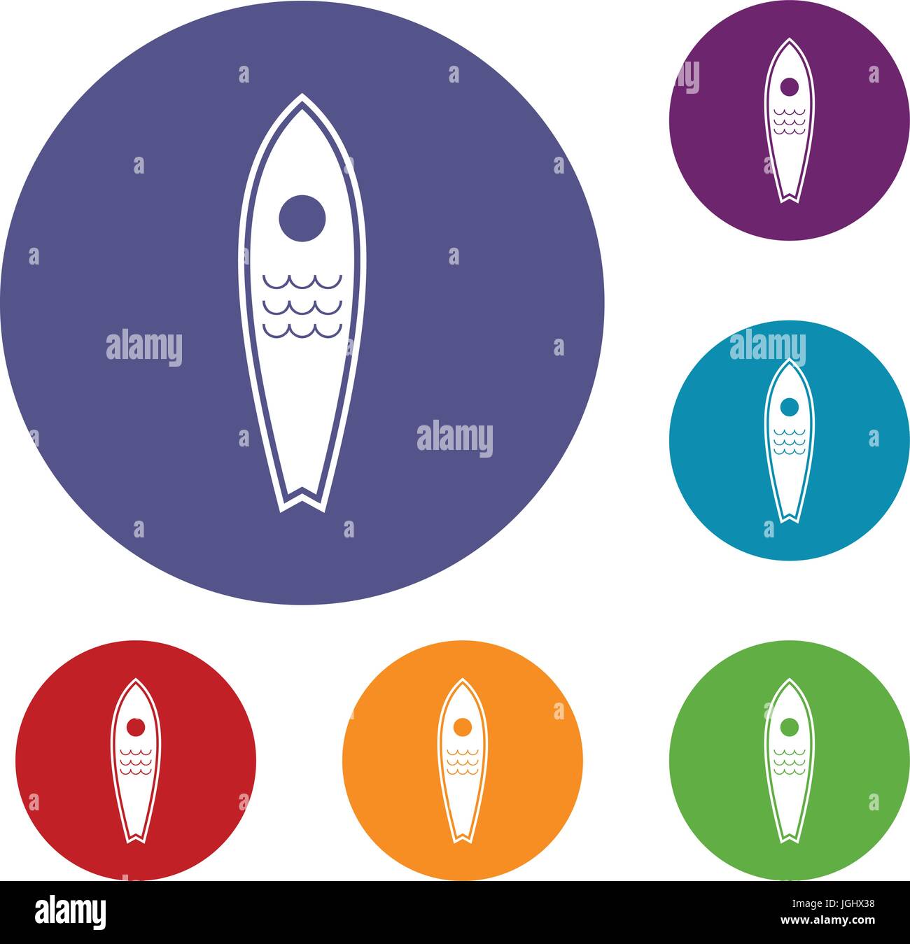 Surfboard icons set Stock Vector Image & Art - Alamy