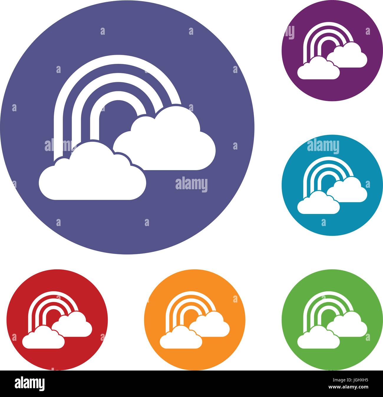 Rainbow and clouds icons set Stock Vector Image & Art - Alamy