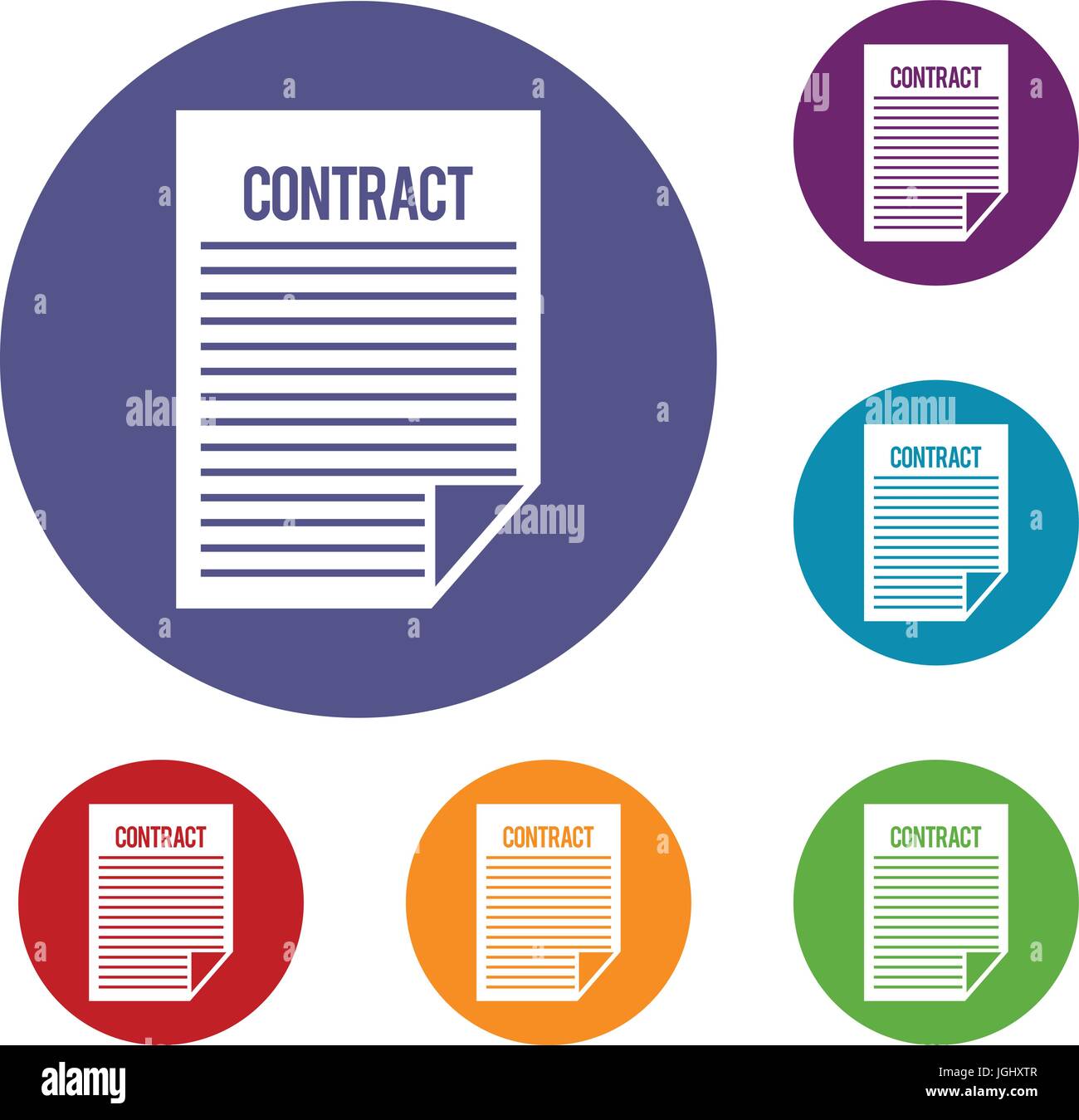 Contract icons set Stock Vector Image & Art - Alamy