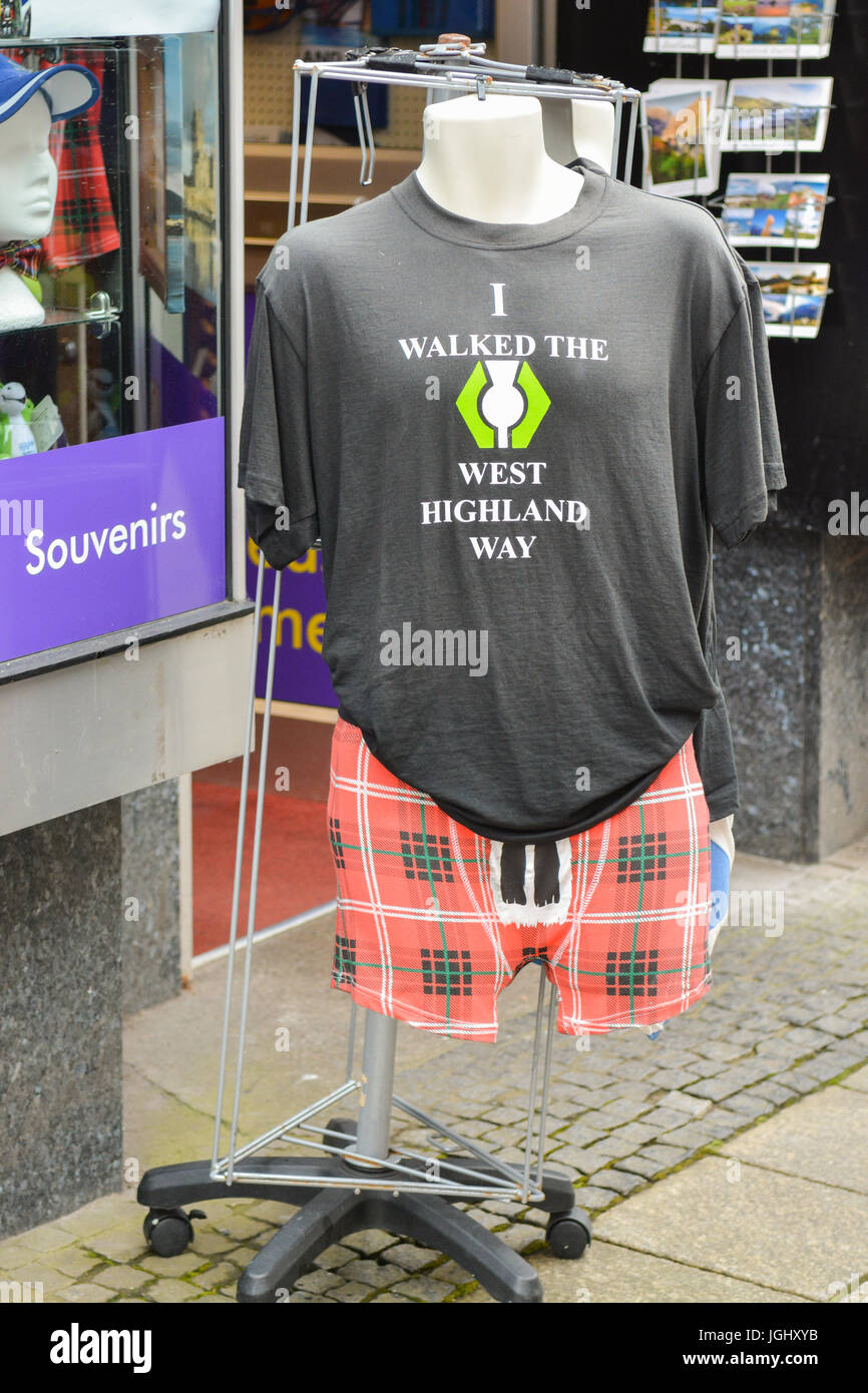 Scottish tourist industry - I walked the West Highland Way t-shirt tee shirt - for sale in Fort William, Scotland, UK Stock Photo