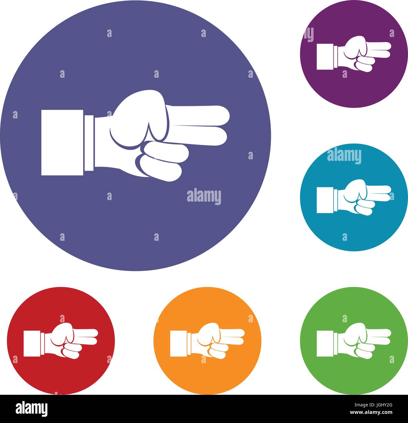 Hand showing two fingers icons set Stock Vector Image & Art - Alamy