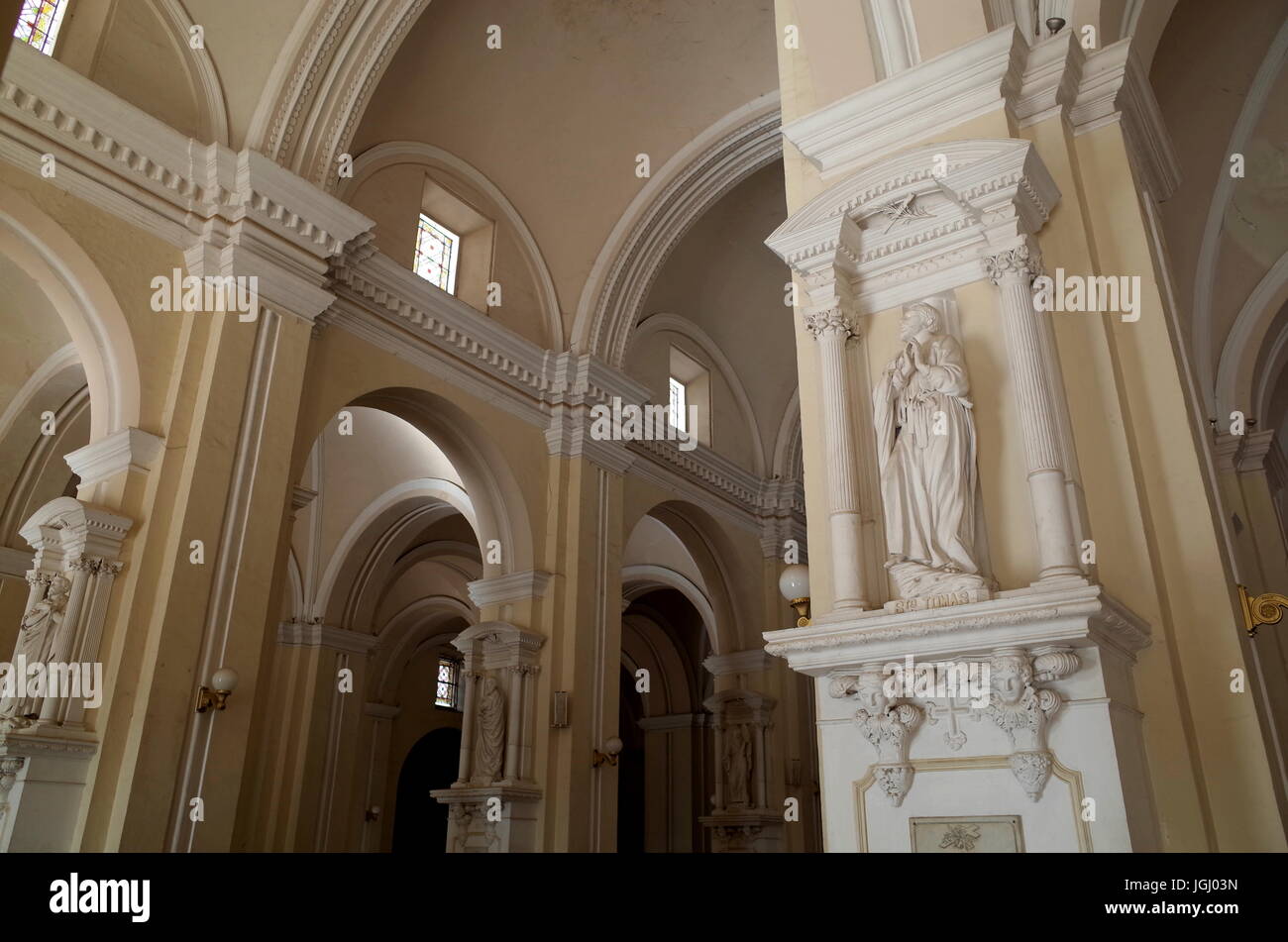 Inside Leon Cathedral in Nicaragua, the biggest Cathedral in Central America Stock Photo