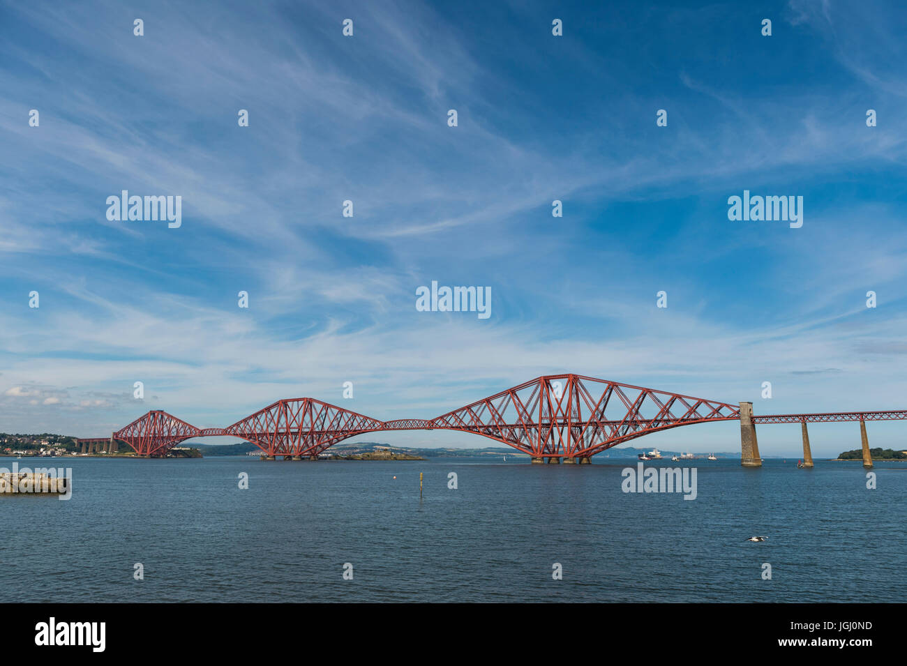 Queensferry, Scotland, Uk - August 15, 2016: The Forth Rail Bridge over the Firth of Forth, South Queensferry. Stock Photo