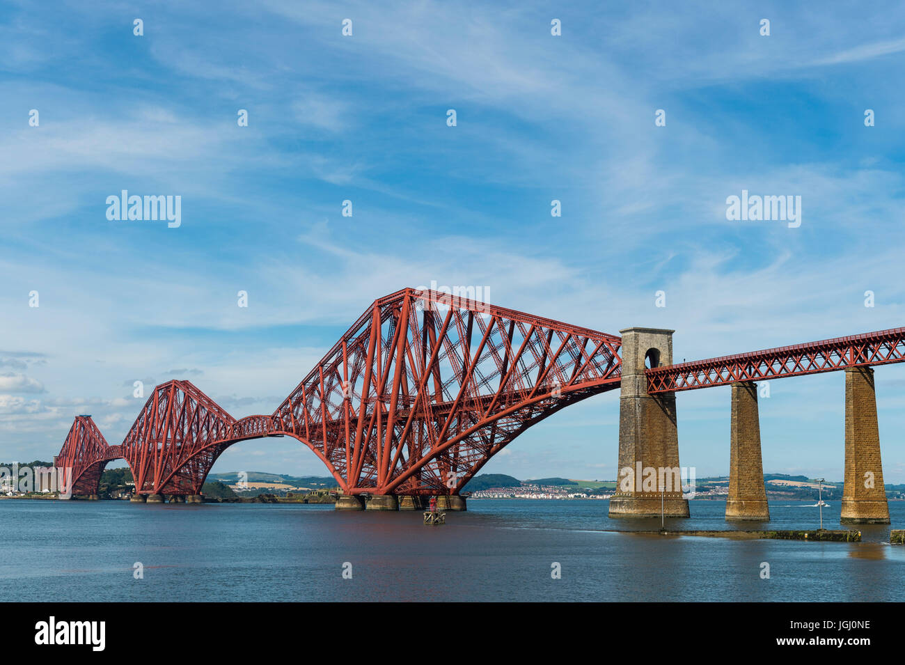 Queensferry, Scotland, Uk - August 15, 2016: The Forth Rail Bridge over the Firth of Forth, South Queensferry. Stock Photo