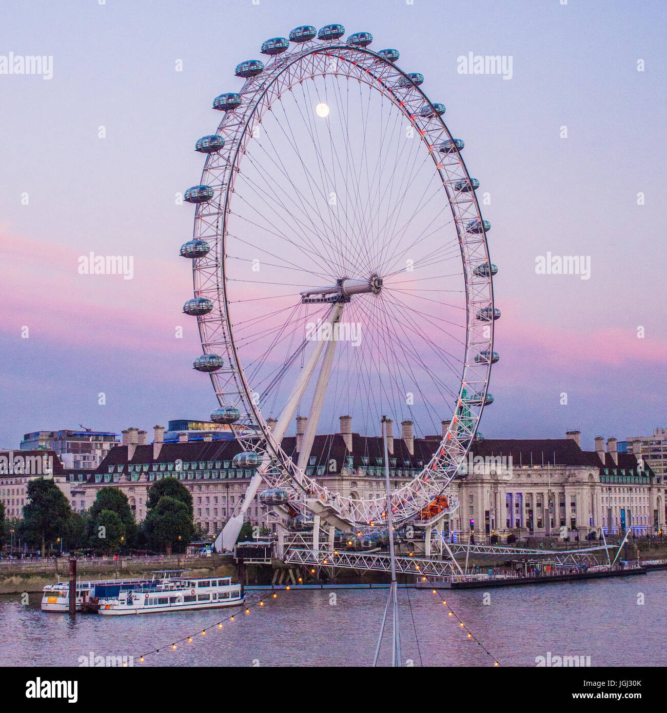 London Eye and The Moon with County Hall behind, London Stock Photo - Alamy