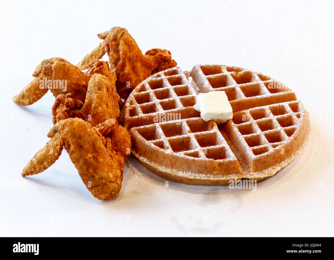 Chicken Waffles Stock Photo Alamy