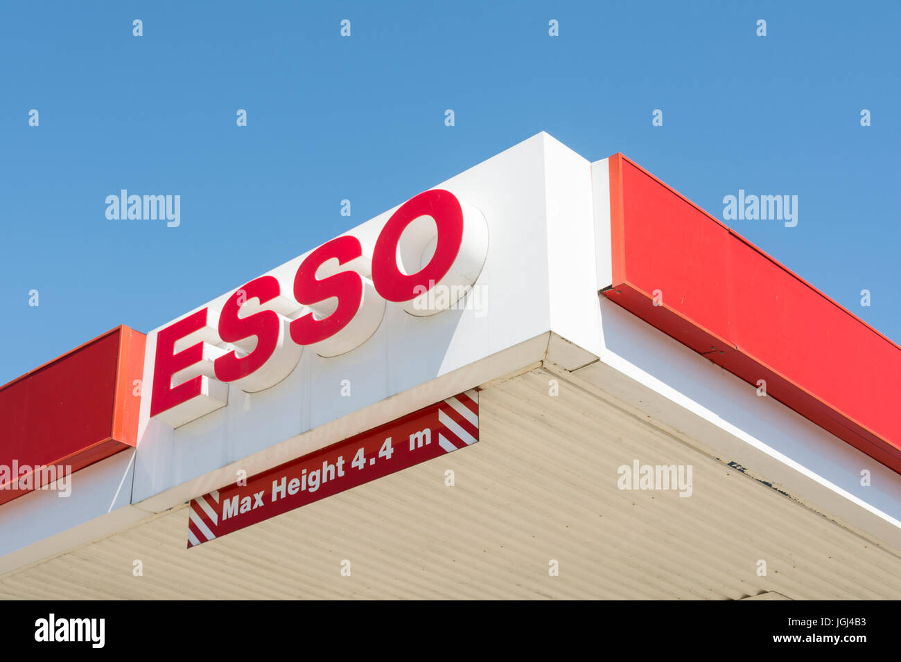 An Esso petrol station sign on a forecourt in London, England, UK Stock Photo