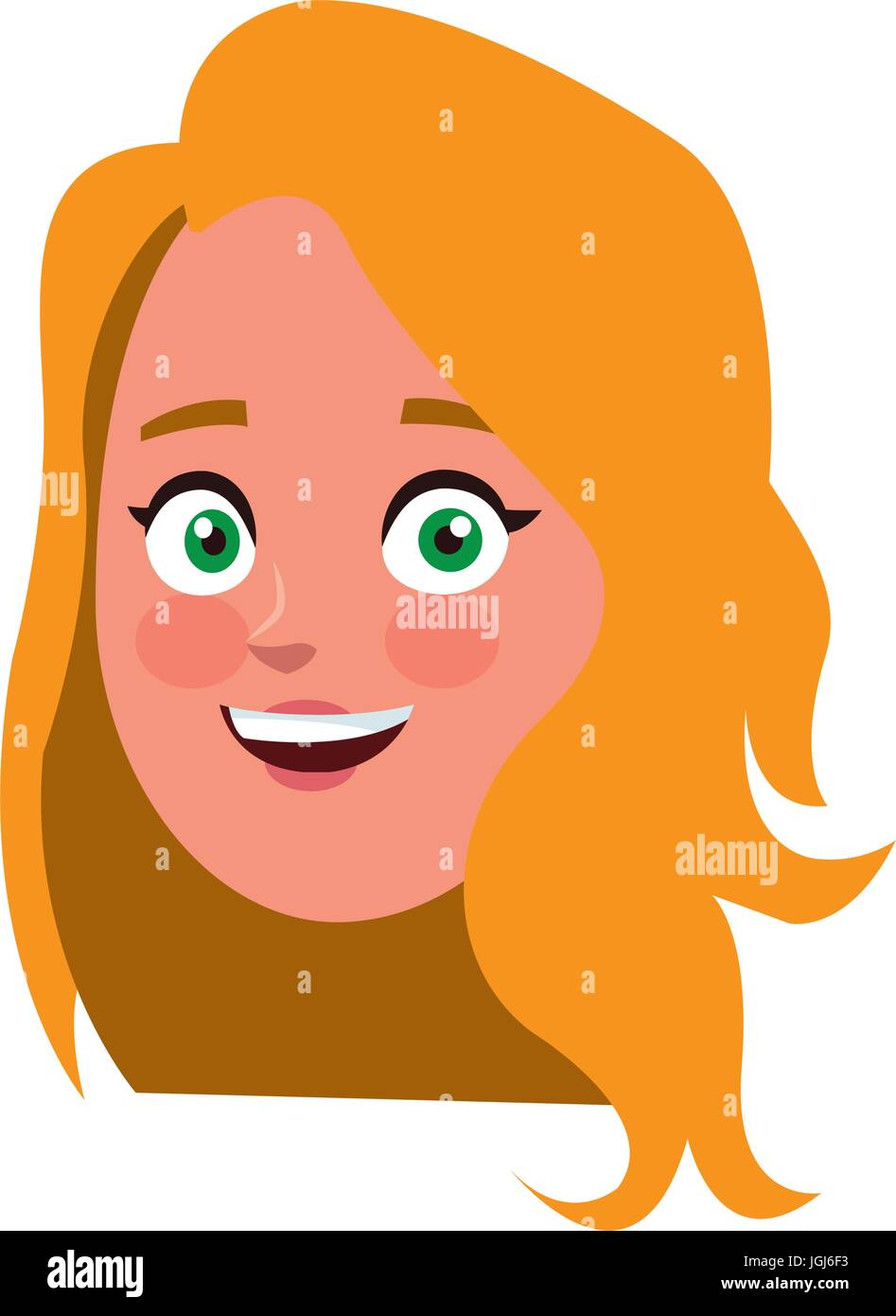 cartoon profile woman young office staff Stock Vector