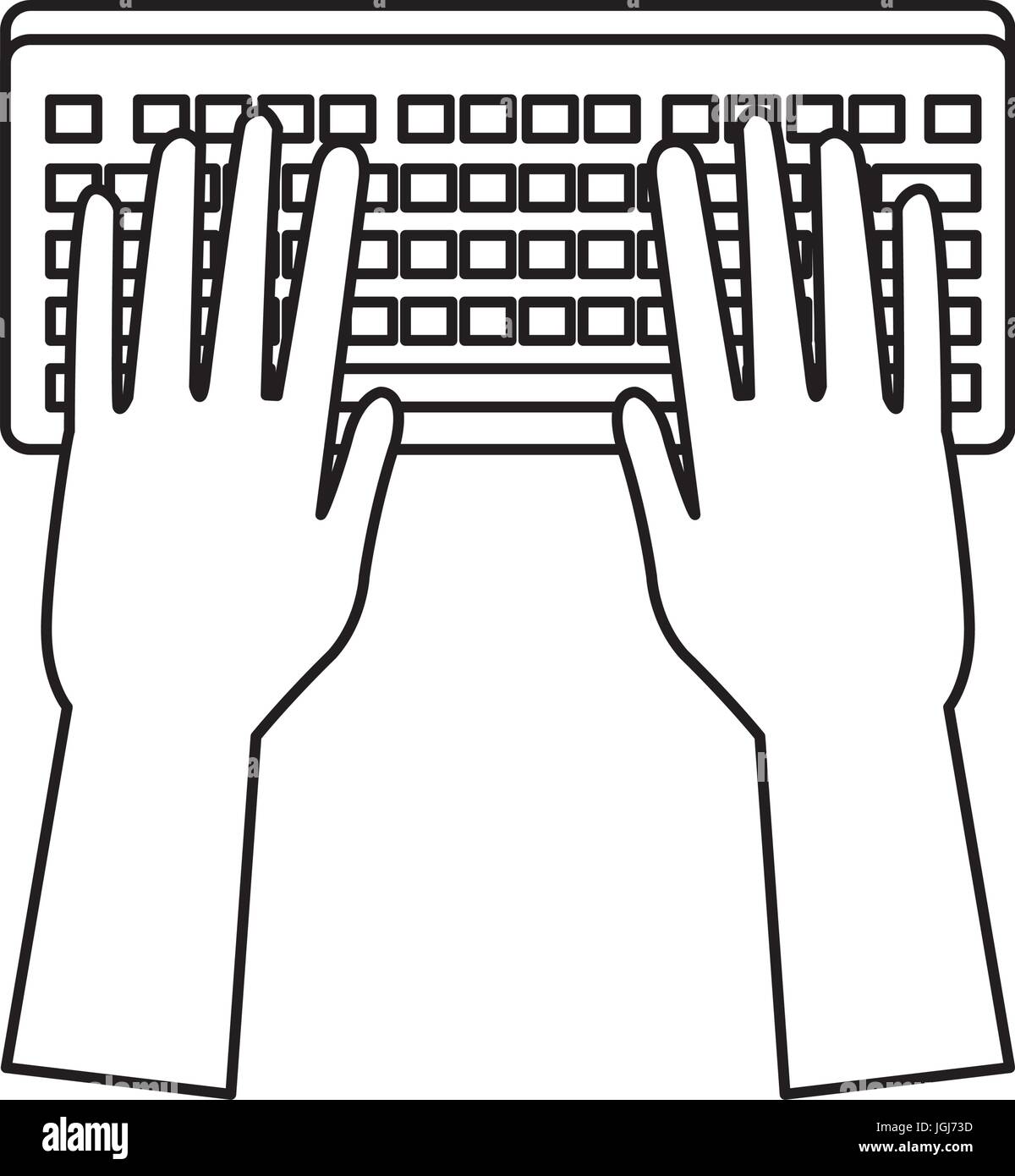 Keyboard Office@hand Pattern hands working in keyboard system device Stock Vector Image & Art - Alamy